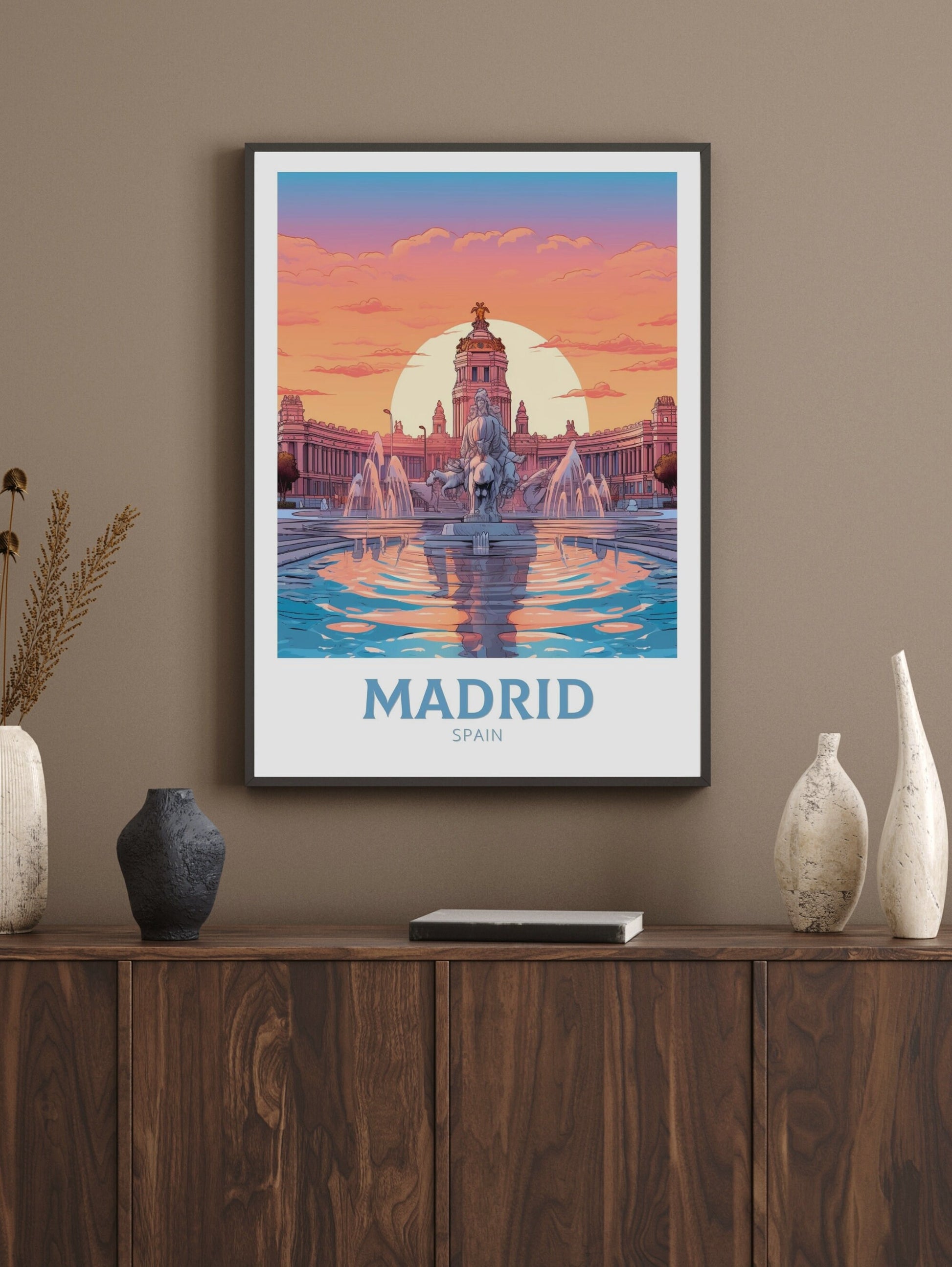 Madrid Print | Madrid Poster | Madrid Illustration | Madrid Wall Art | Spain Print | Madrid Print | Cibeles Fountain Travel Print | ID 292