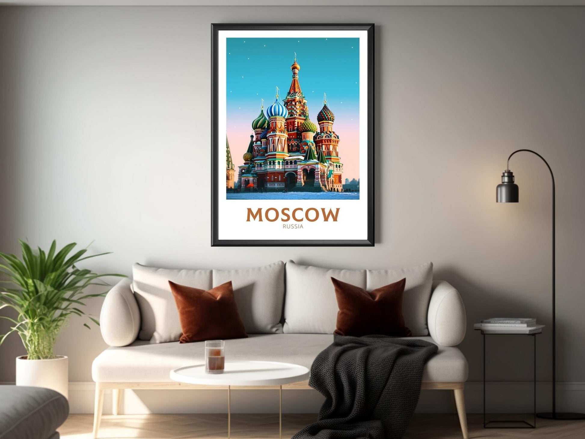 Moscow Travel Print | Moscow Travel Poster | Moscow Wall Art | Moscow Illustration | Russia Print | River St. Basil's Cathedral ID 296