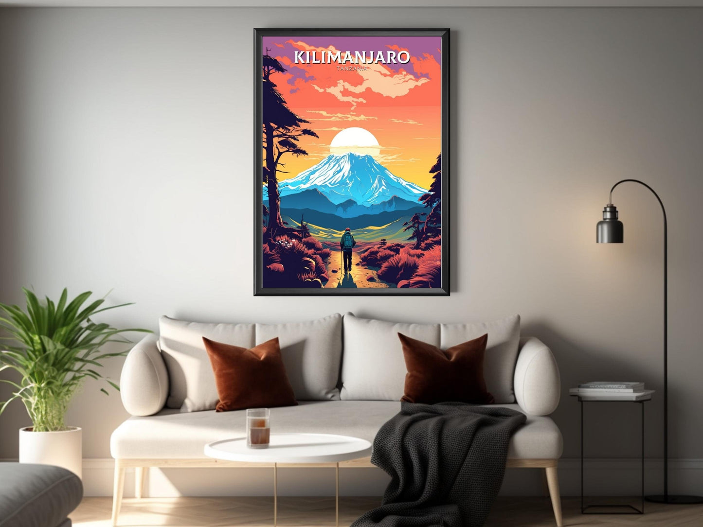 Kilimanjaro National Park Travel Poster | Kilimanjaro Travel Print | Kilimanjaro Wall Art | Africa Poster | Tanzania Travel Print | ID 297