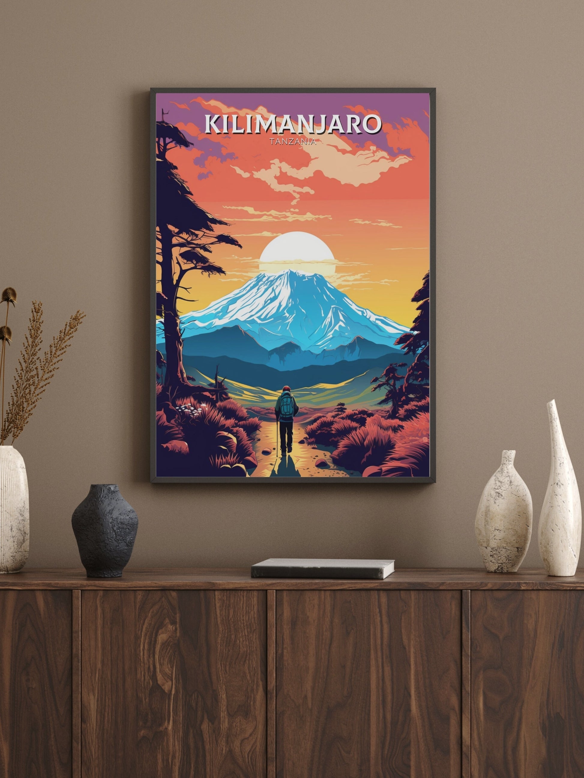 Kilimanjaro National Park Travel Poster | Kilimanjaro Travel Print | Kilimanjaro Wall Art | Africa Poster | Tanzania Travel Print | ID 297