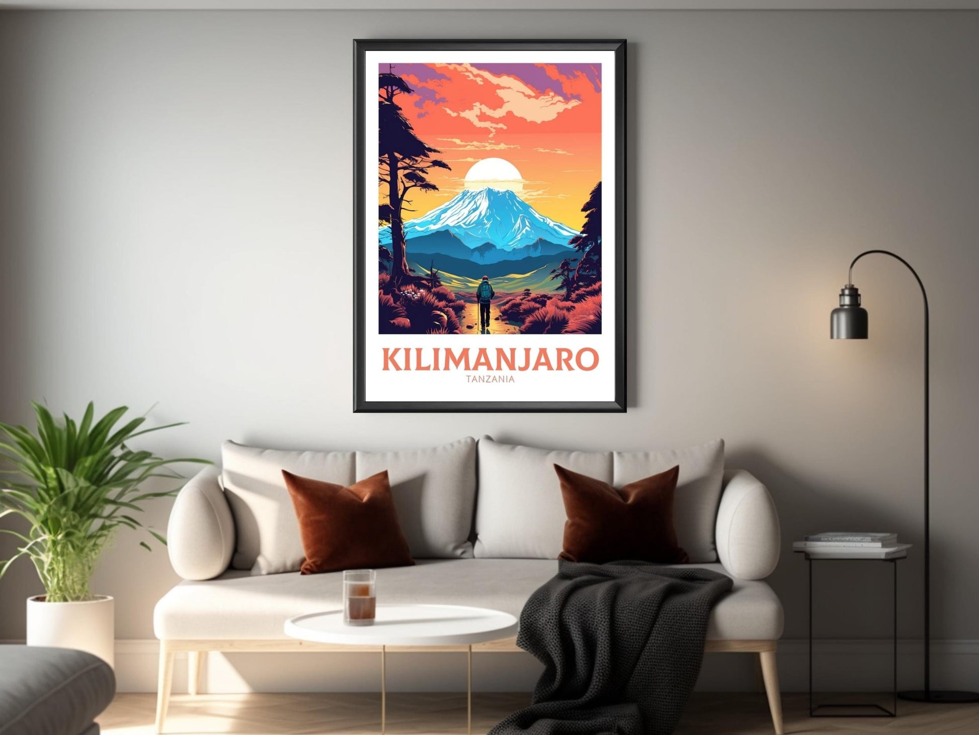 Kilimanjaro Travel Print | Kilimanjaro National Park Travel Poster | Kilimanjaro Wall Art | Africa Poster | Tanzania Travel Print | ID 298