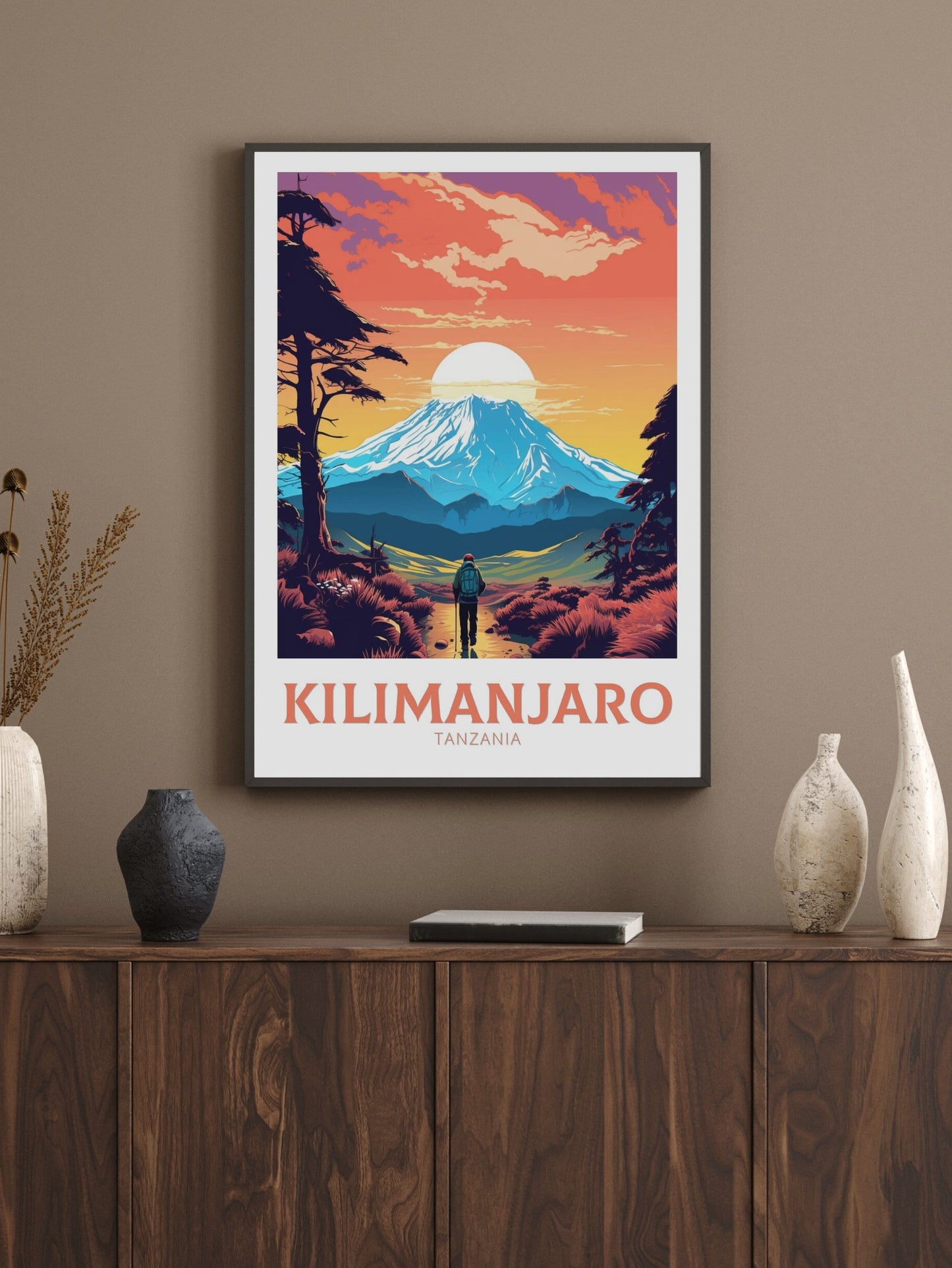 Kilimanjaro Travel Print | Kilimanjaro National Park Travel Poster | Kilimanjaro Wall Art | Africa Poster | Tanzania Travel Print | ID 298