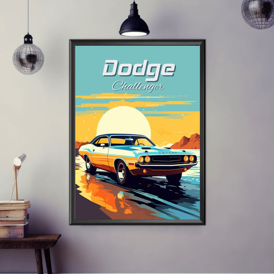 Dodge Challenger Poster, Dodge Challenger Print, 1970s Car Print, Car Art, Muscle Car Print, Classic Car, Car Print, Car Poster