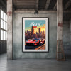 Ford GT Poster, Ford GT Print, 2020s Car Print, Car Art, Modern Classic Car, Car Print, Car Poster, American Car Print, Supercar Print