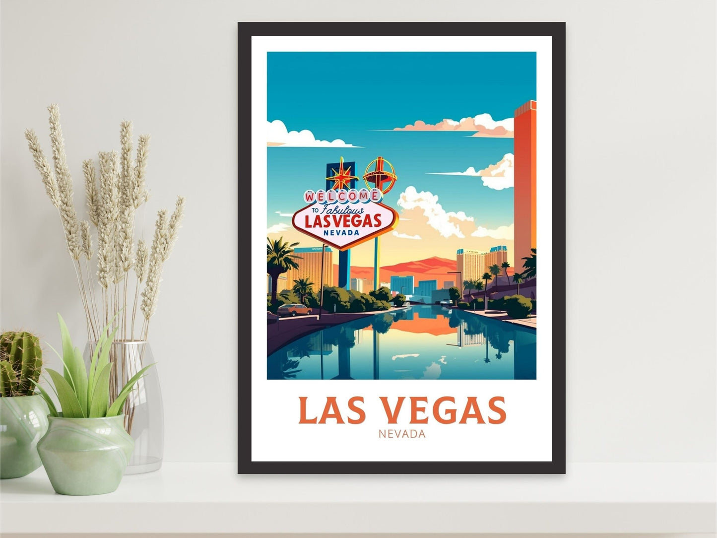 Las Vegas Travel Print | Las Vegas Wall Art | Las Vegas Poster | Las Vegas Illustration | Las Vegas USA Print | Travel Gift Vegas | ID 304