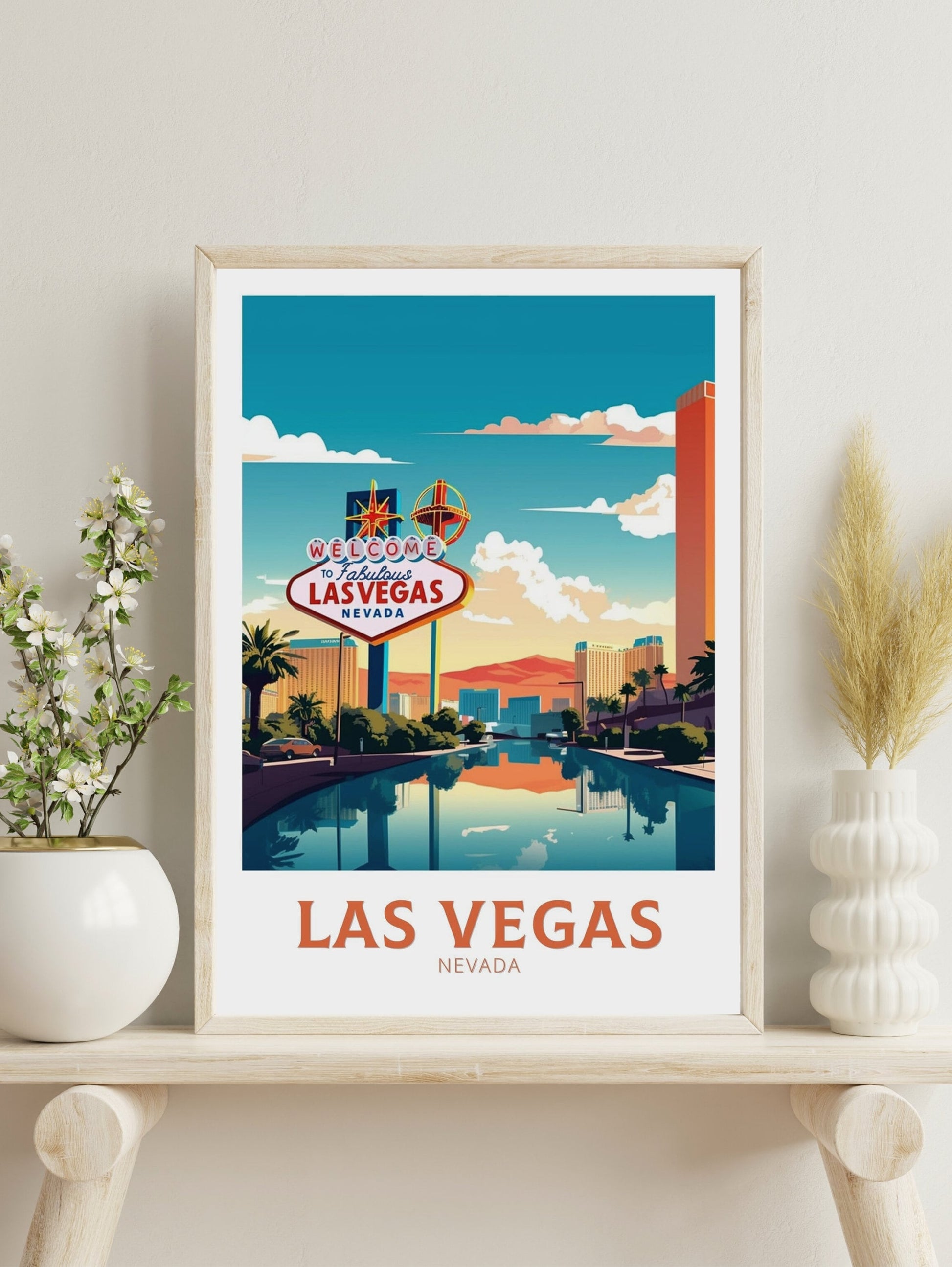 Las Vegas Travel Print | Las Vegas Wall Art | Las Vegas Poster | Las Vegas Illustration | Las Vegas USA Print | Travel Gift Vegas | ID 304