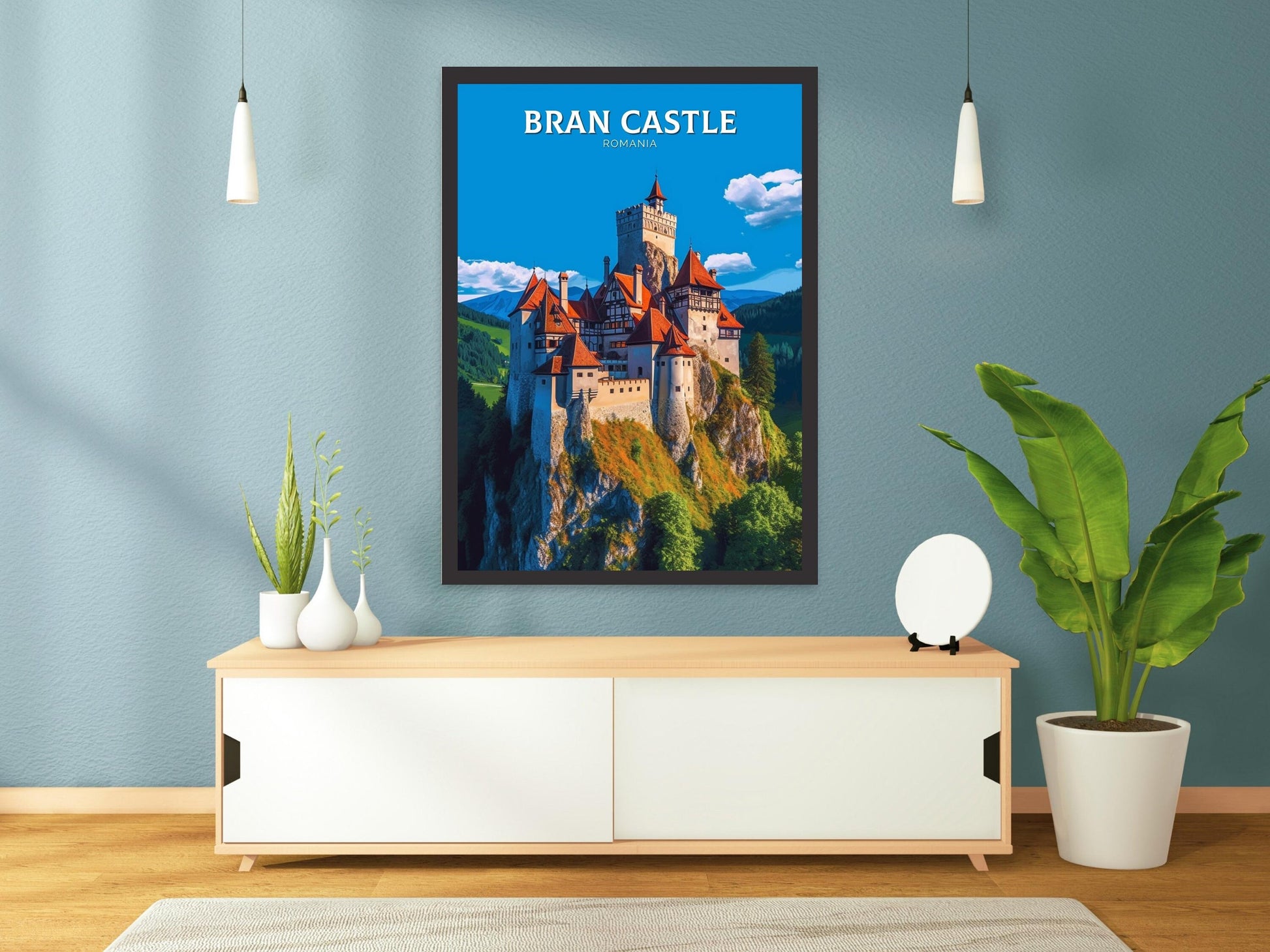 Bran Castle Travel Poster | Bran Castle Romania Illustration | Bran Castle Wall Art | Dracula castle | Bran Castle Travel Print | ID 305