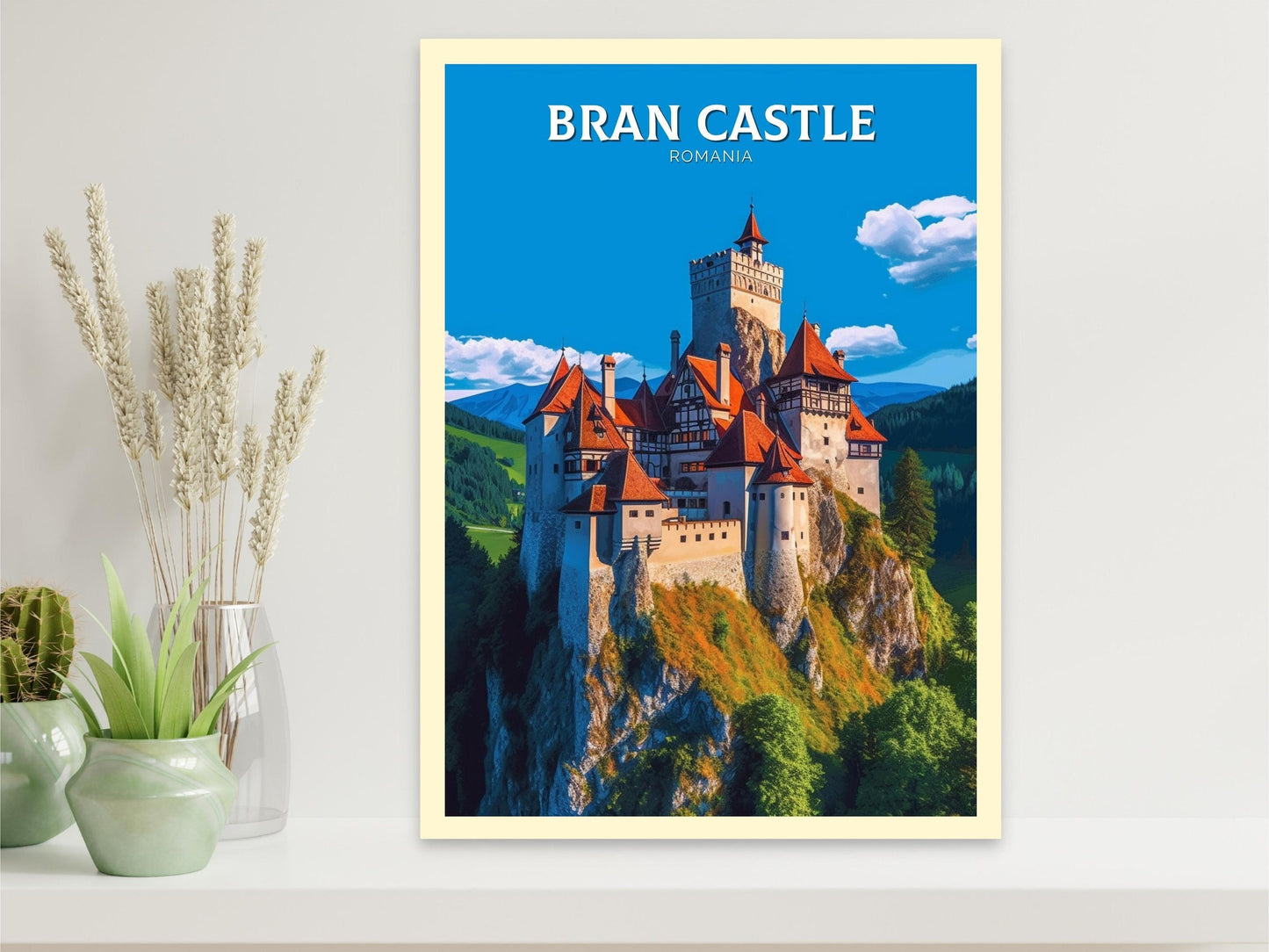 Bran Castle Travel Poster | Bran Castle Romania Illustration | Bran Castle Wall Art | Dracula castle | Bran Castle Travel Print | ID 305