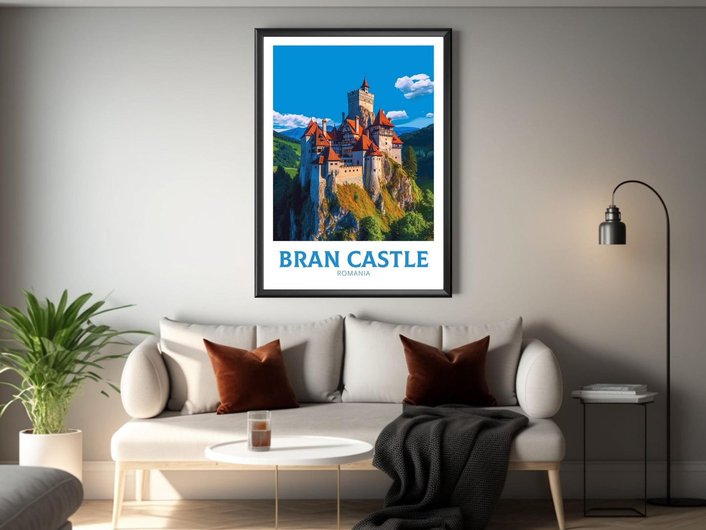 Bran Castle Travel Print | Bran Castle Travel Poster | Bran Castle Romania Illustration | Bran Castle Wall Art | Dracula castle | ID 306