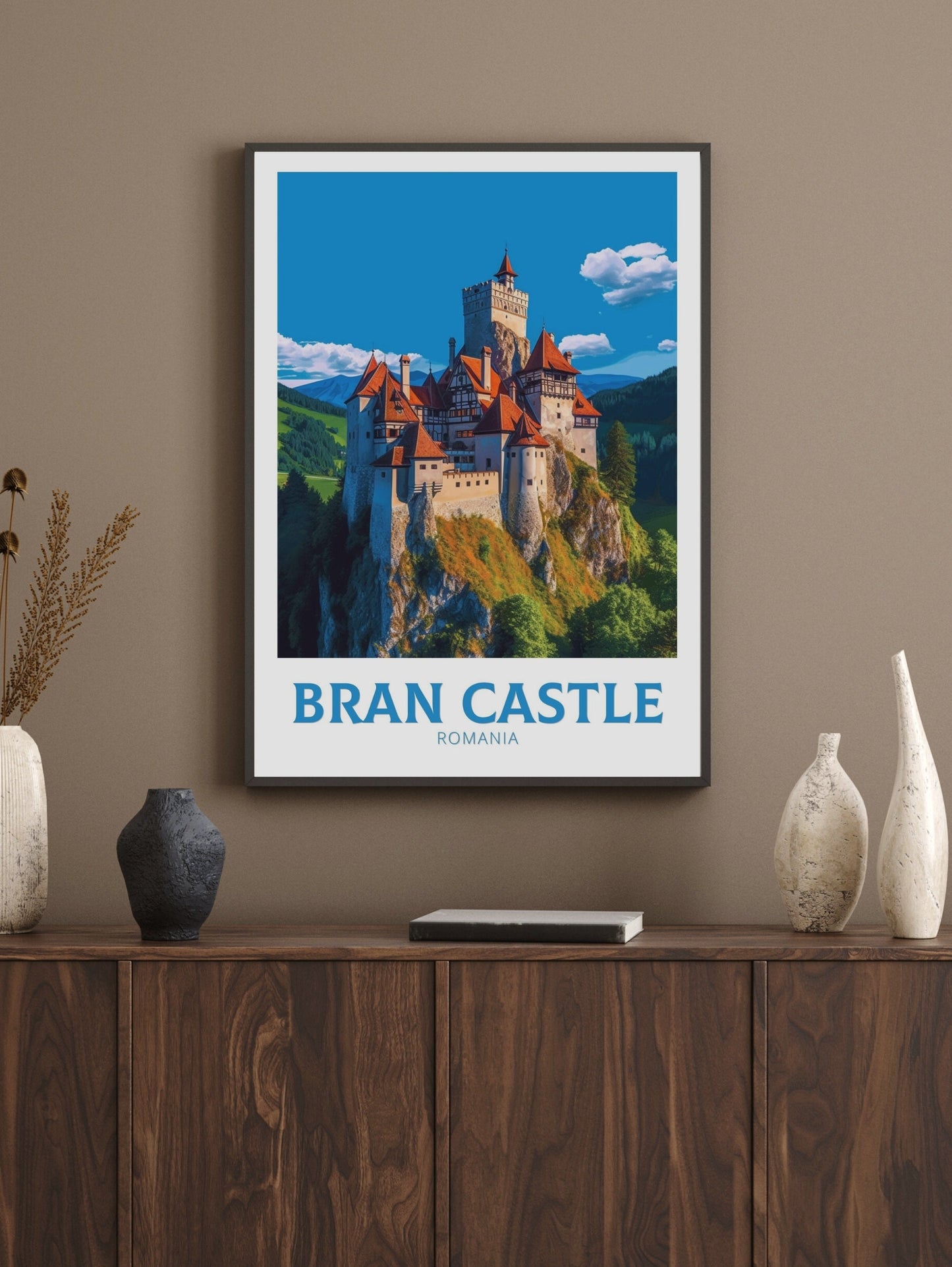 Bran Castle Travel Print | Bran Castle Travel Poster | Bran Castle Romania Illustration | Bran Castle Wall Art | Dracula castle | ID 306