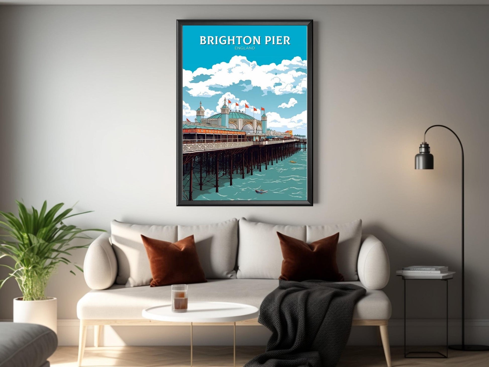 Brighton Pier Travel Print | Brighton Pier Illustration | Brighton Pier Wall Art | Brighton Pier Home Decor | Brighton Poster | ID 307