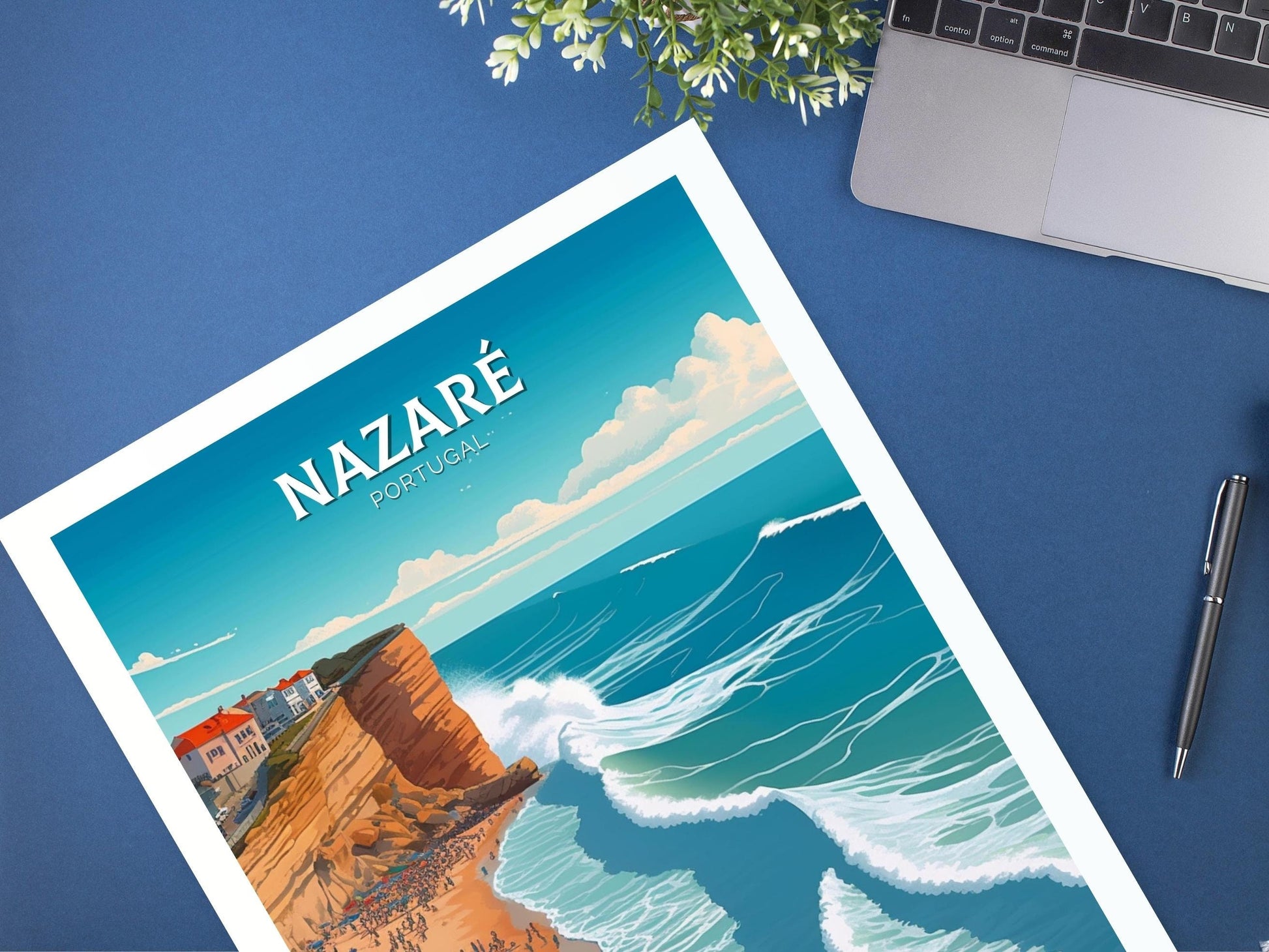 Nazare Portugal Travel Print | Nazare Travel Poster | Nazare Illustration | Nazare Wall Art | Portugal Print | Nazare Wall Art | ID 309