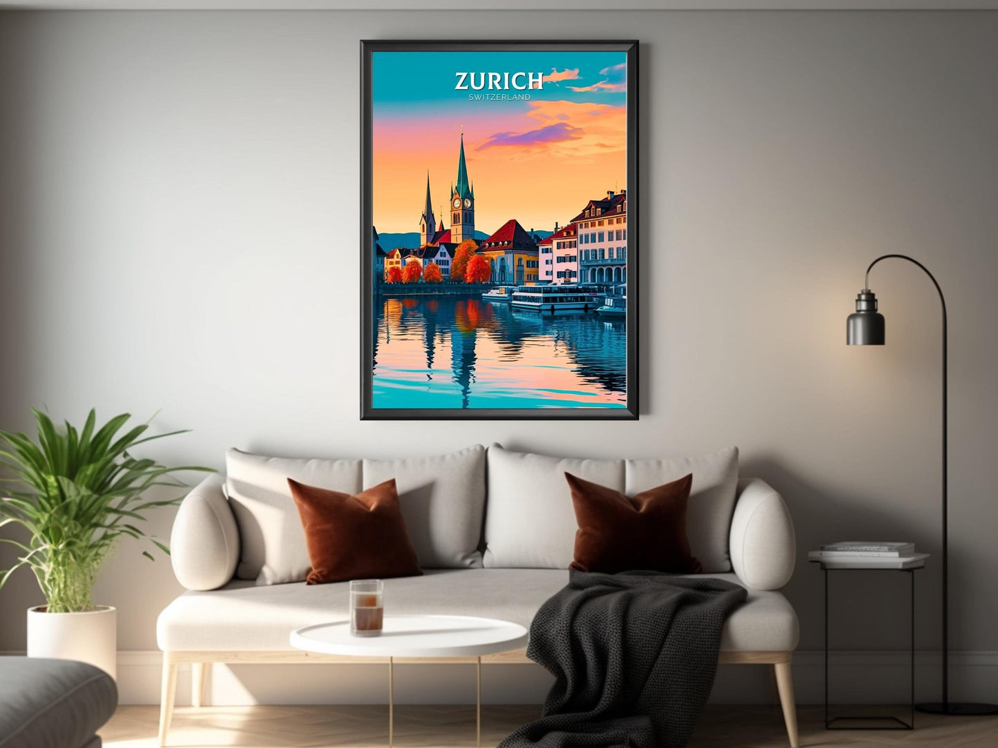 Zurich Travel Poster | Zurich Travel Print | Zurich Illustration | Zurich Wall Art | Switzerland Print | Zurich Artwork | ID 311