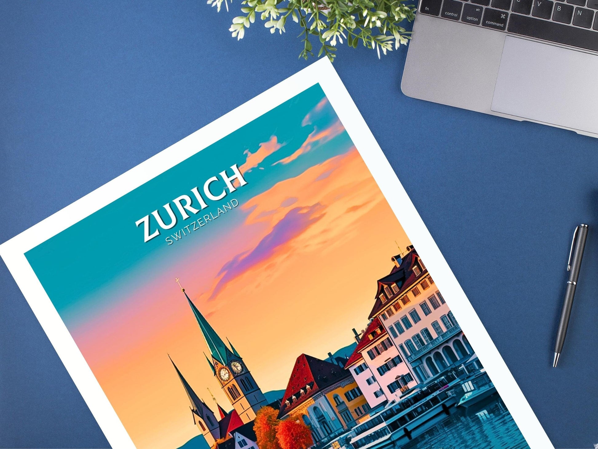 Zurich Travel Poster | Zurich Travel Print | Zurich Illustration | Zurich Wall Art | Switzerland Print | Zurich Artwork | ID 311