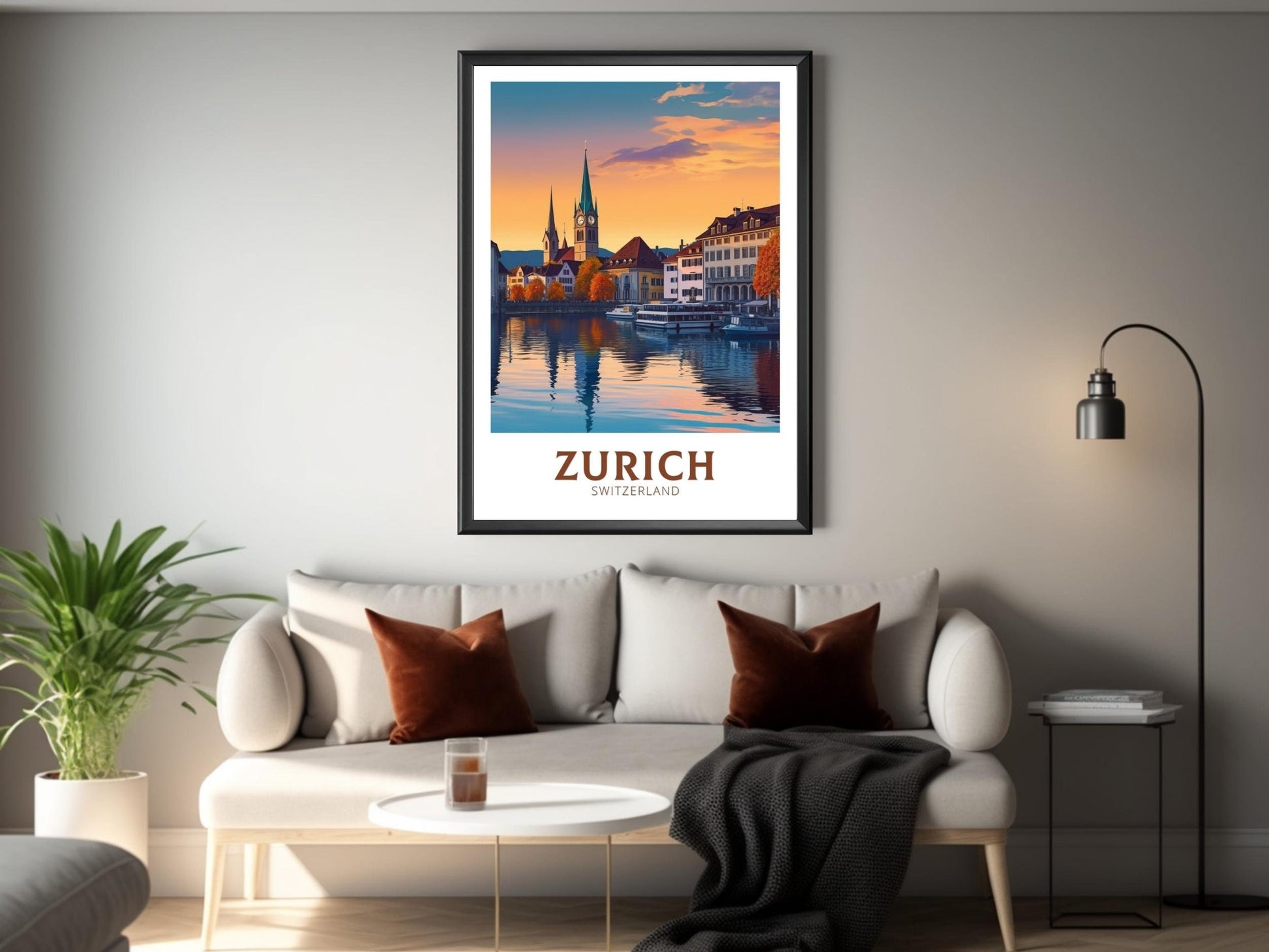 Zurich Travel Print | Zurich Illustration | Zurich Travel Poster | Zurich Wall Art | Switzerland Print | Zurich Artwork | ID 312