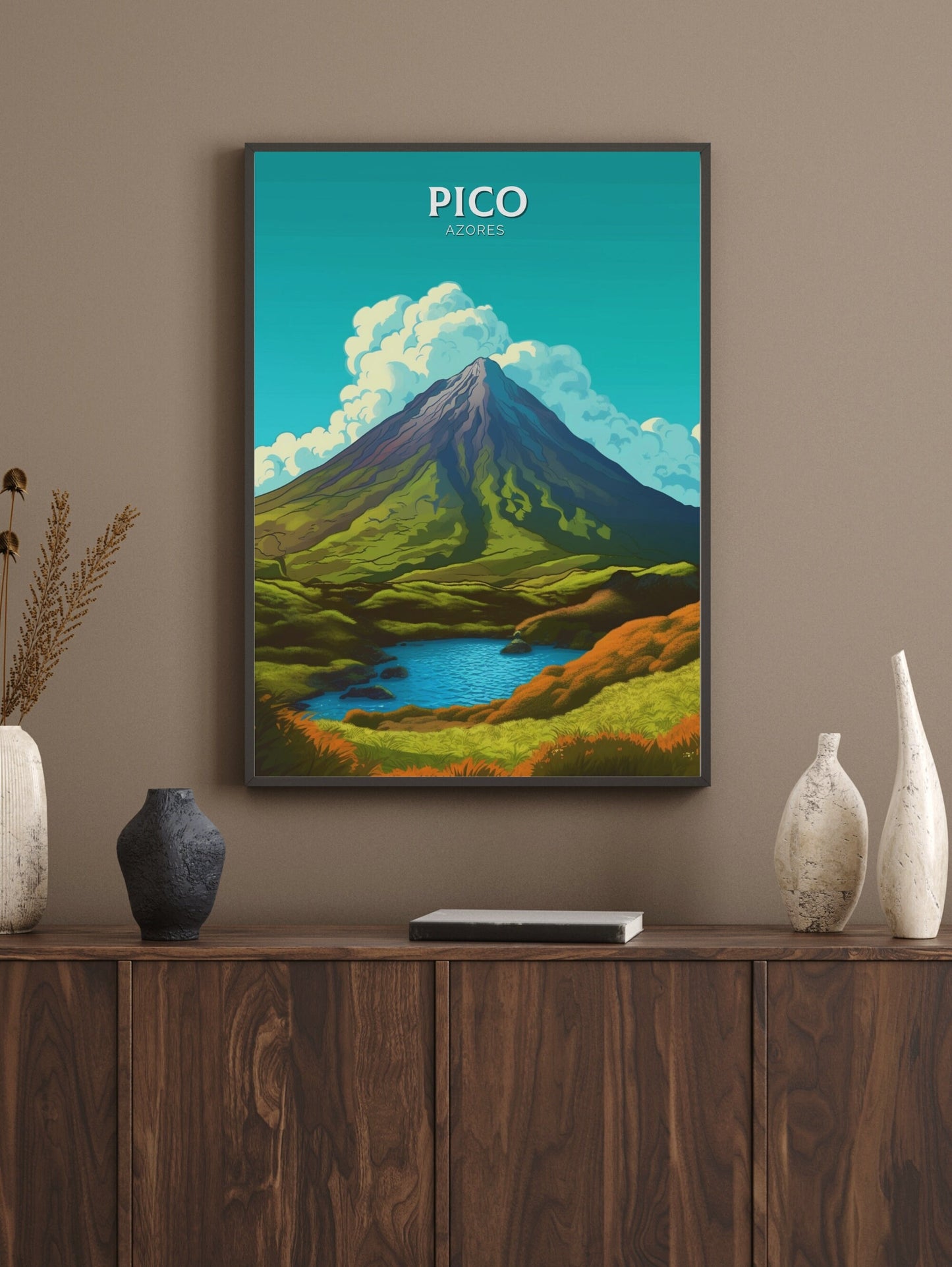 Pico Azores Travel Poster | Pico Azores Portugal Travel Print | Pico Azores Illustration | Pico Azores Wall Art | Portugal Print | ID 313