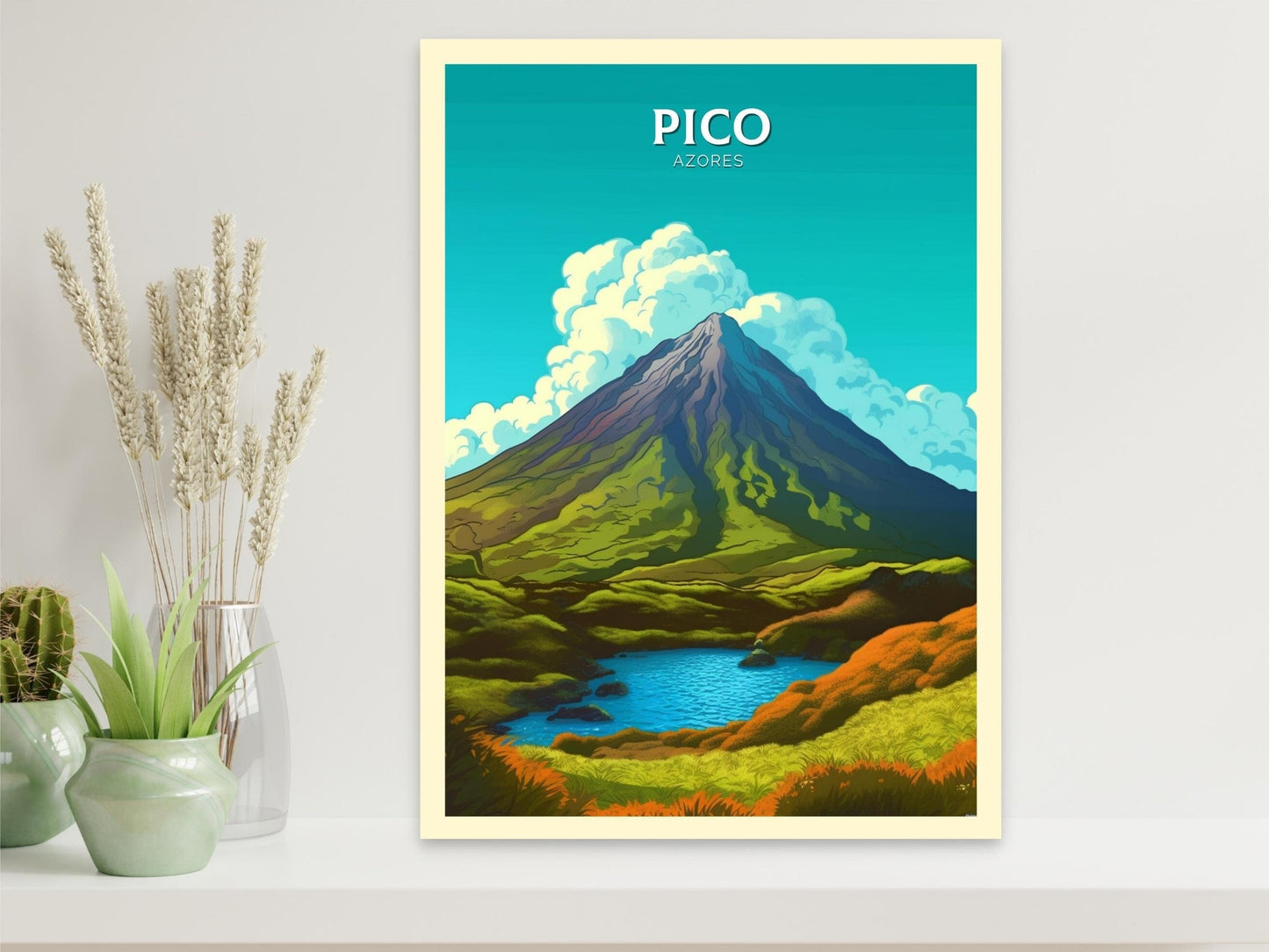 Pico Azores Travel Poster | Pico Azores Portugal Travel Print | Pico Azores Illustration | Pico Azores Wall Art | Portugal Print | ID 313