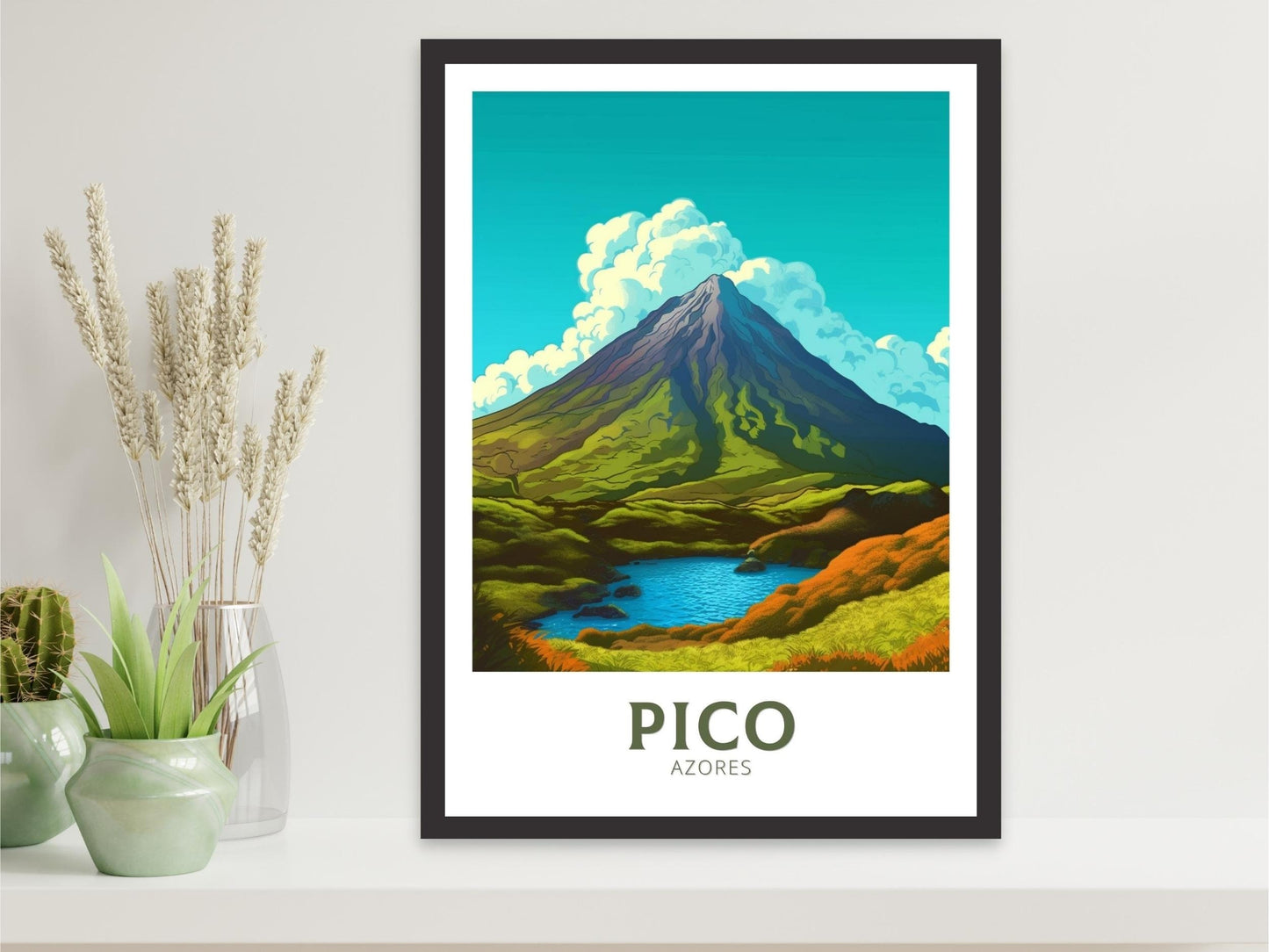 Pico Azores Travel Print | Pico Azores Travel Poster | Pico Azores Illustration | Pico Azores Wall Art | Portugal Print | ID 314