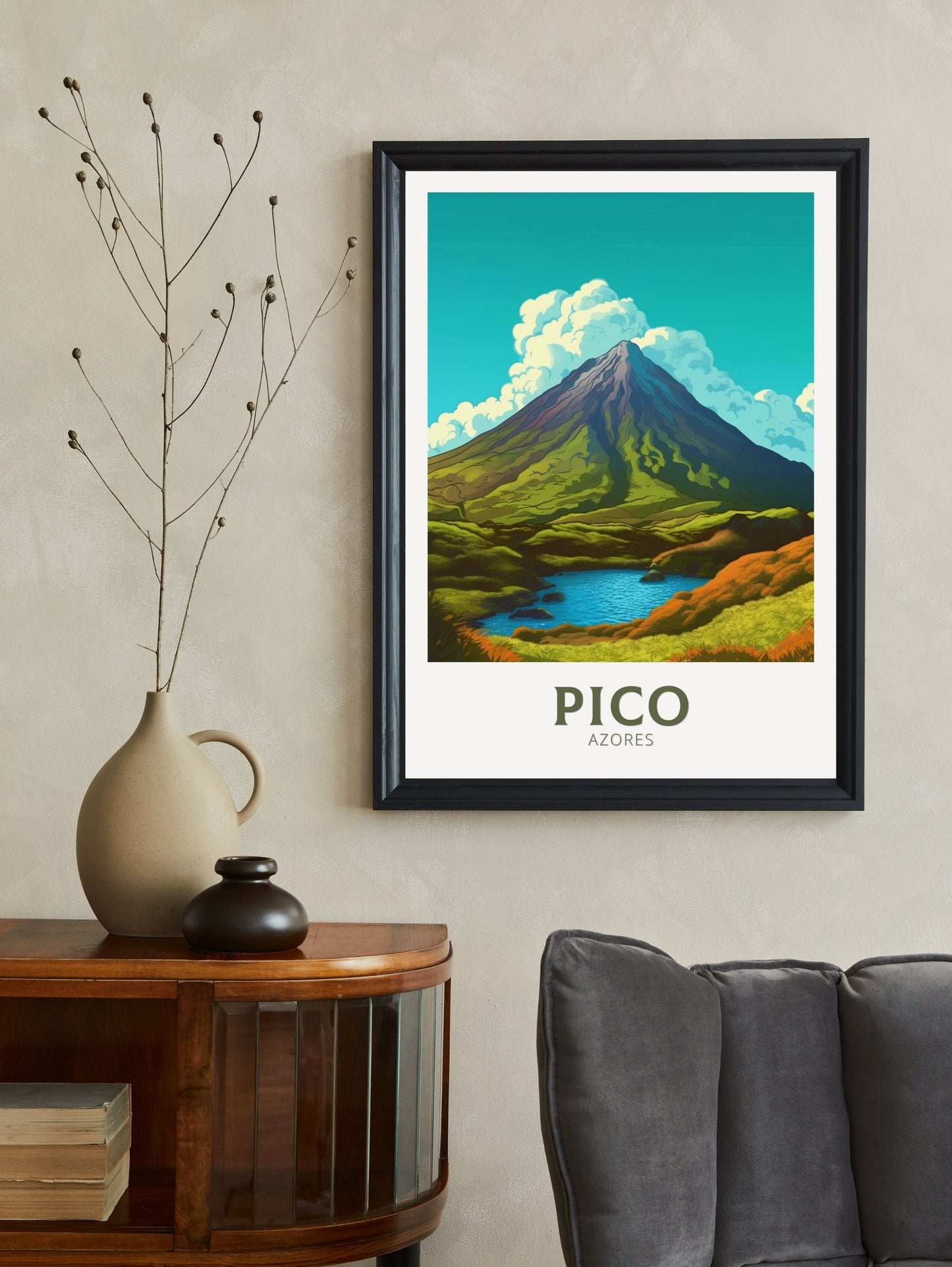 Pico Azores Travel Print | Pico Azores Travel Poster | Pico Azores Illustration | Pico Azores Wall Art | Portugal Print | ID 314