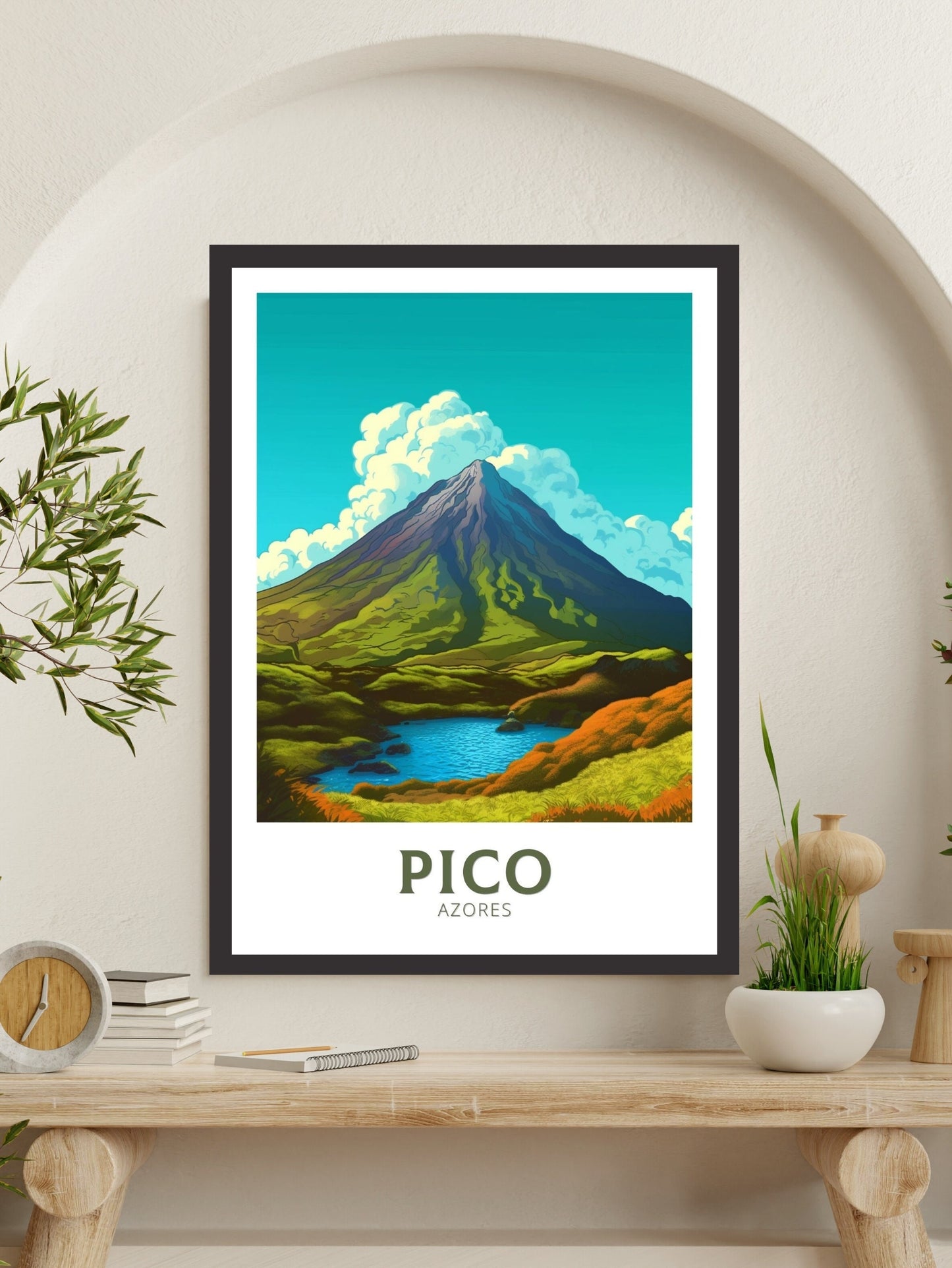 Pico Azores Travel Print | Pico Azores Travel Poster | Pico Azores Illustration | Pico Azores Wall Art | Portugal Print | ID 314