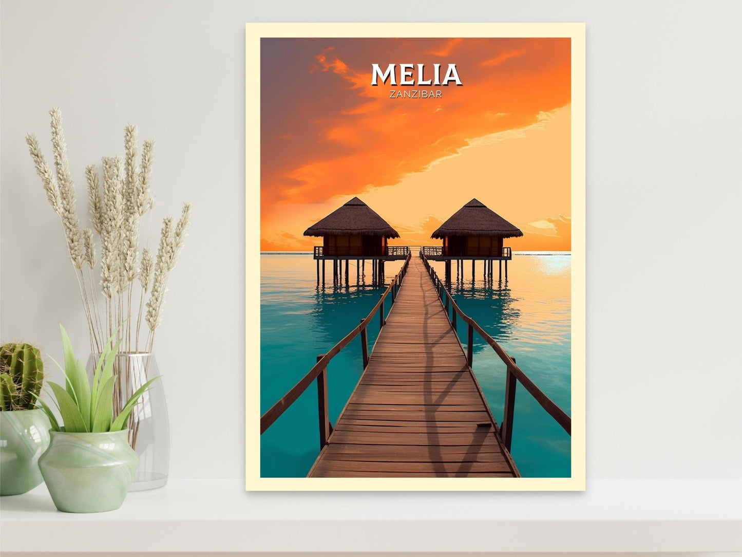 Melia Zanzibar Travel Poster | Melia Zanzibar Travel Print | Zanzibar Wall Art | Africa Poster | Tanzania Travel Print | Melia Art | ID 315