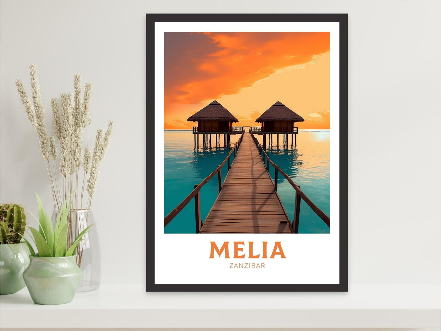 Melia Zanzibar Travel Print | Melia Zanzibar Travel Poster | Zanzibar Wall Art | Africa Poster | Tanzania Travel Print | Melia Art | ID 316