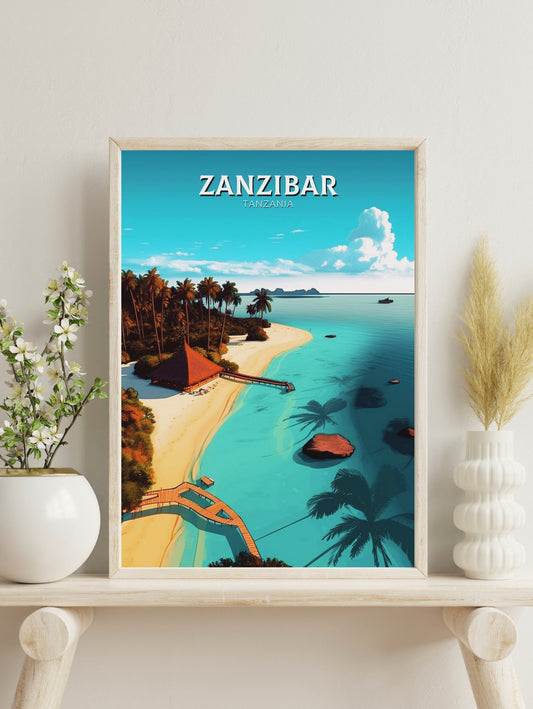 Zanzibar Travel Poster | Zanzibar Travel Print | Zanzibar Wall Art | Africa Poster | Tanzania Travel Print | Zanzibar Art | ID 317