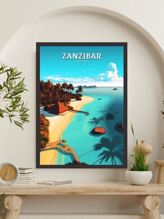 Zanzibar Travel Poster | Zanzibar Travel Print | Zanzibar Wall Art | Africa Poster | Tanzania Travel Print | Zanzibar Art | ID 317