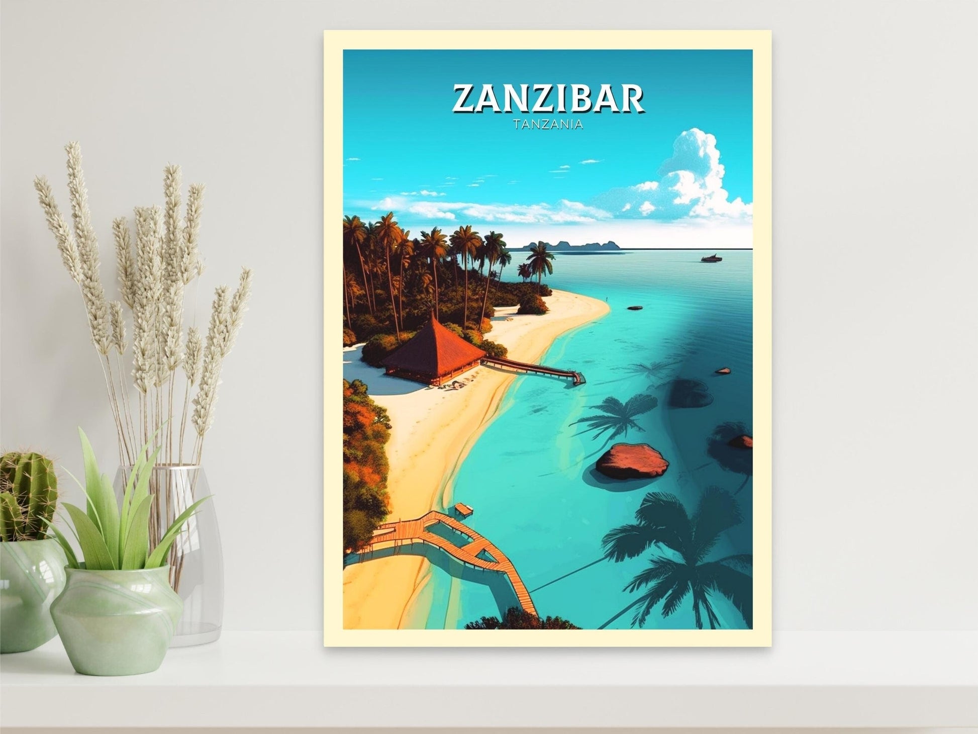 Zanzibar Travel Poster | Zanzibar Travel Print | Zanzibar Wall Art | Africa Poster | Tanzania Travel Print | Zanzibar Art | ID 317