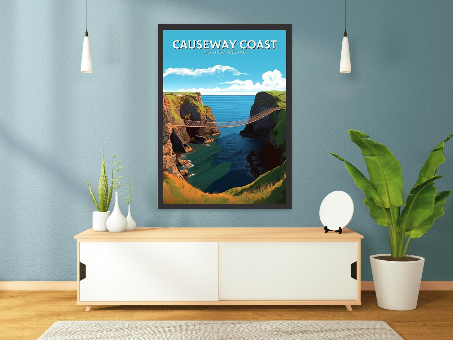 Causeway Coast Travel Print | Causeway Coast Illustration | Causeway Coast Poster | Causeway Coast Wall Art | Northern Ireland Print ID 250