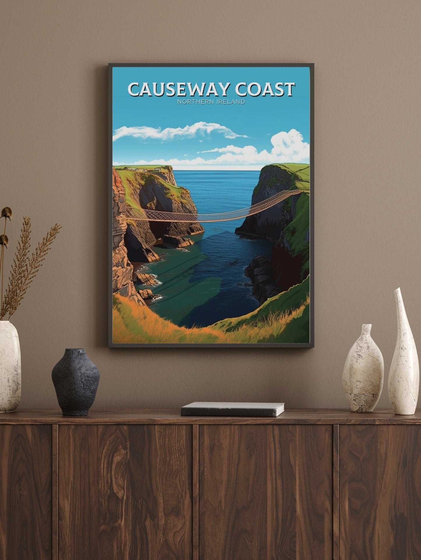 Causeway Coast Travel Print | Causeway Coast Illustration | Causeway Coast Poster | Causeway Coast Wall Art | Northern Ireland Print ID 250