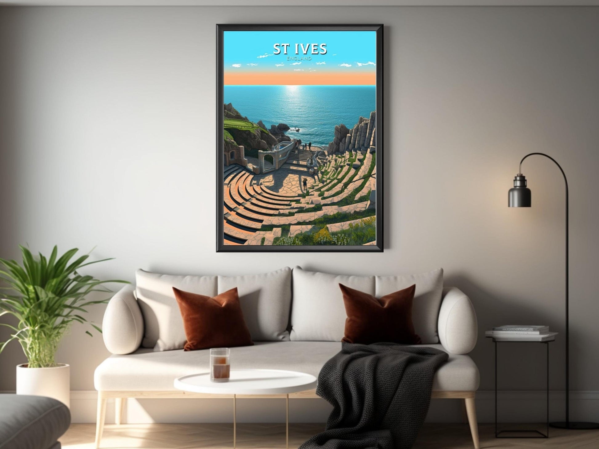 St Ives Travel Print | St Ives Travel Poster | St Ives Wall Art | England Print | England Home Decor | Cornwall Print | Travel gift ID 321