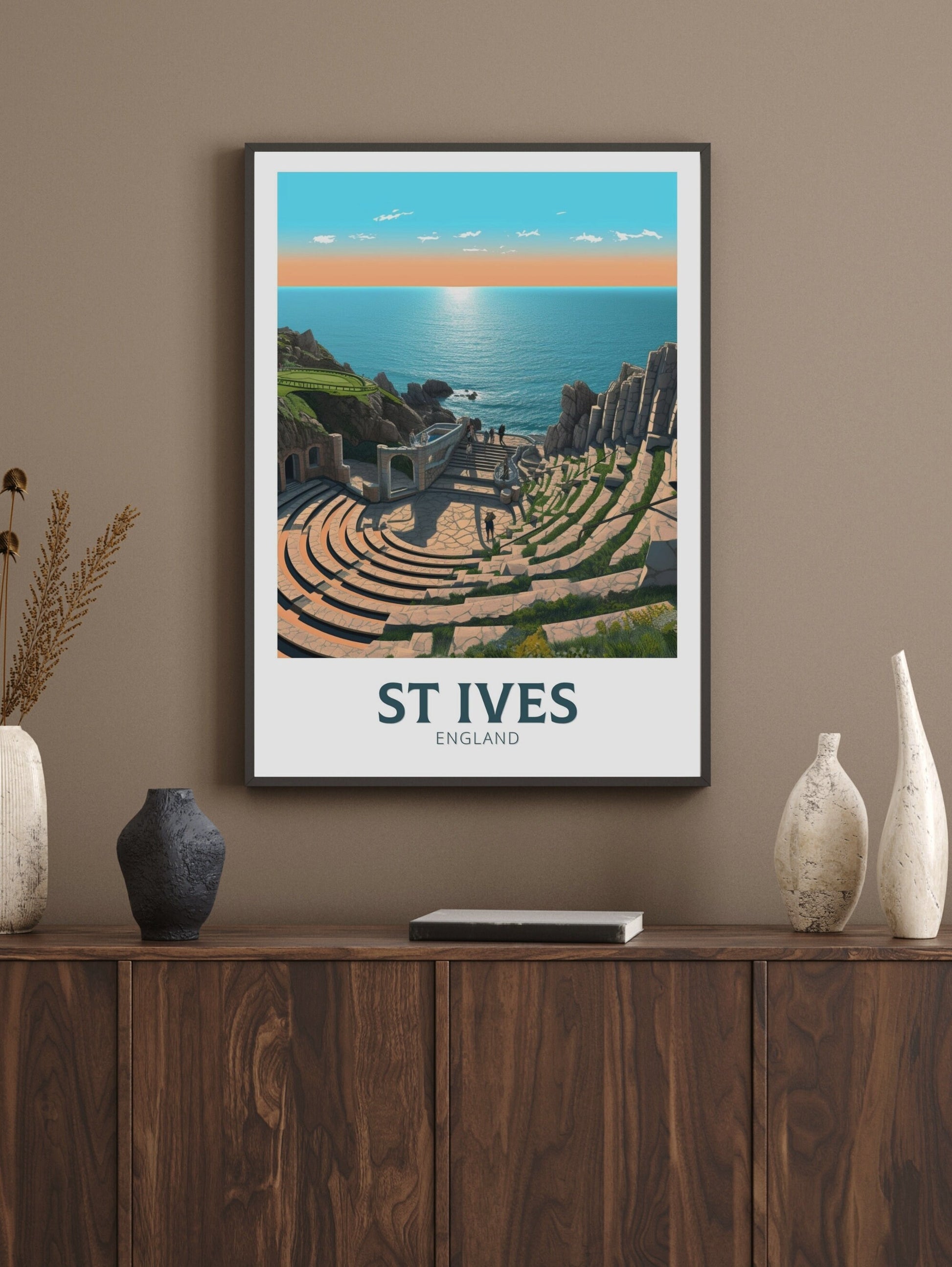 St Ives Travel Poster | St Ives Travel Print | Print | St Ives Wall Art | England Print | England Home Decor | Cornwall Travel gift ID 322