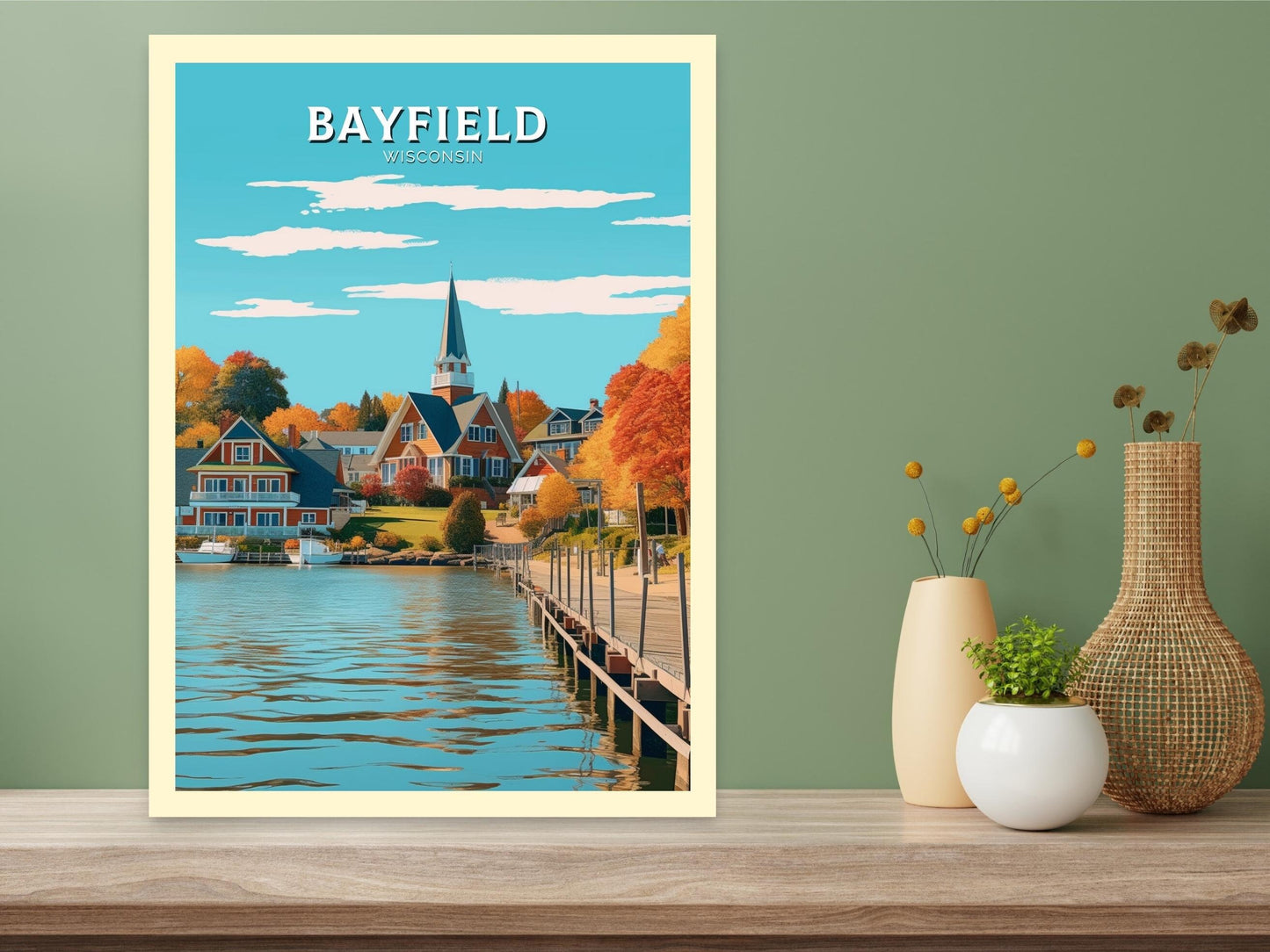 Bayfield Wisconsin Travel Print | Bayfield Wisconsin Poster | Bayfield Wisconsin Illustration | Bayfield Wisconsin Wall Art | ID 323