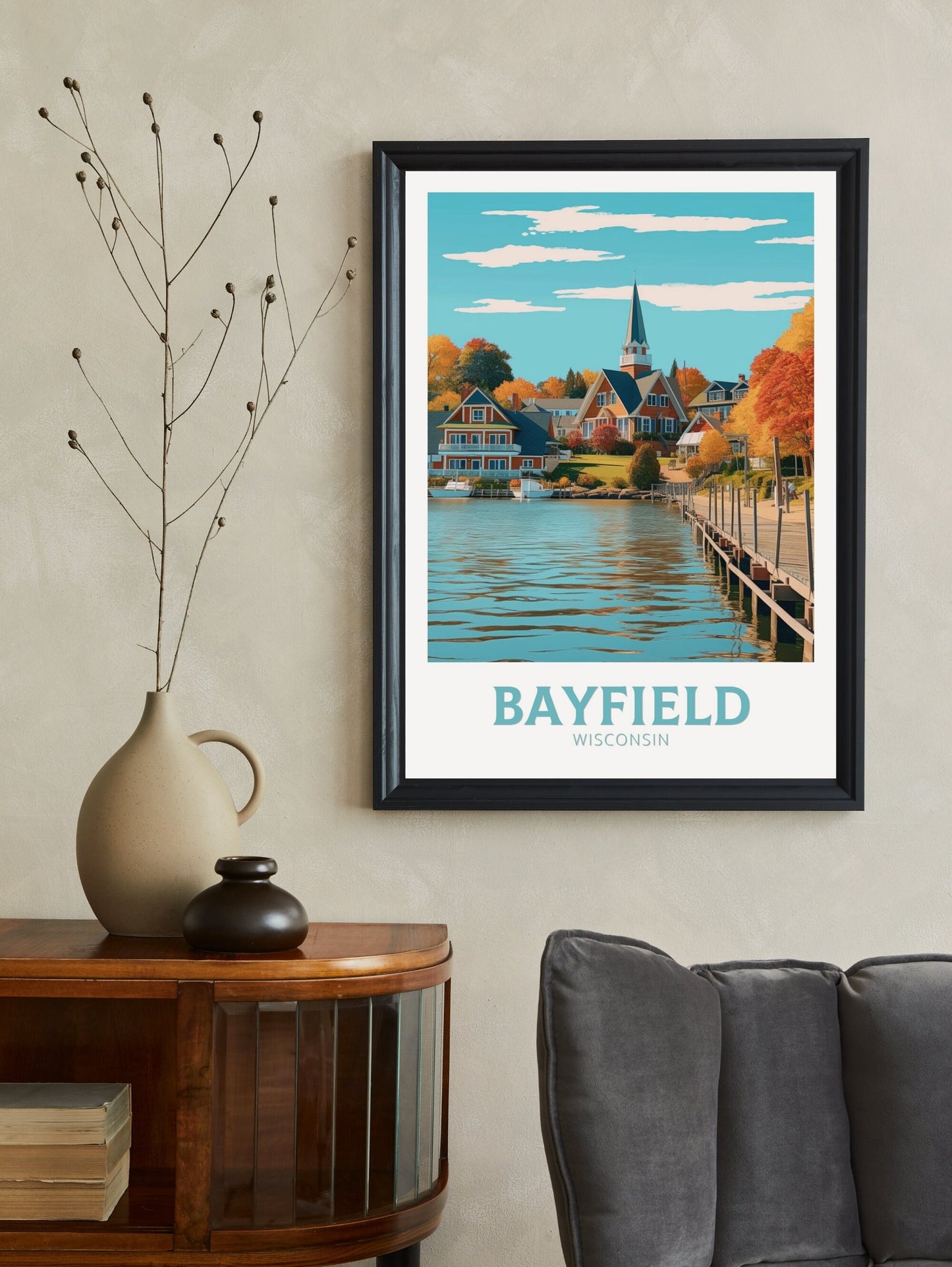 Bayfield Wisconsin Poster | Bayfield Wisconsin Travel Print | Bayfield Wisconsin Illustration | Bayfield Wisconsin Wall Art | ID 324