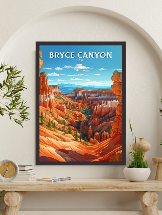 Bryce Canyon Utah Poster | Bryce Canyon Travel Print | Bryce Canyon Illustration | Utah Travel Print | Bryce Canyon Wall Art | ID 325