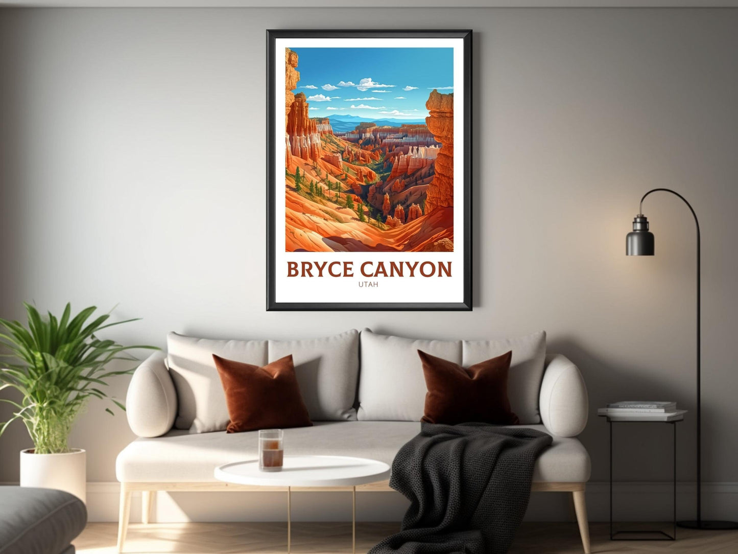 Bryce Canyon Travel Print | Bryce Canyon Utah Poster | Bryce Canyon Illustration | Utah Travel Print | Bryce Canyon Wall Art | ID 326