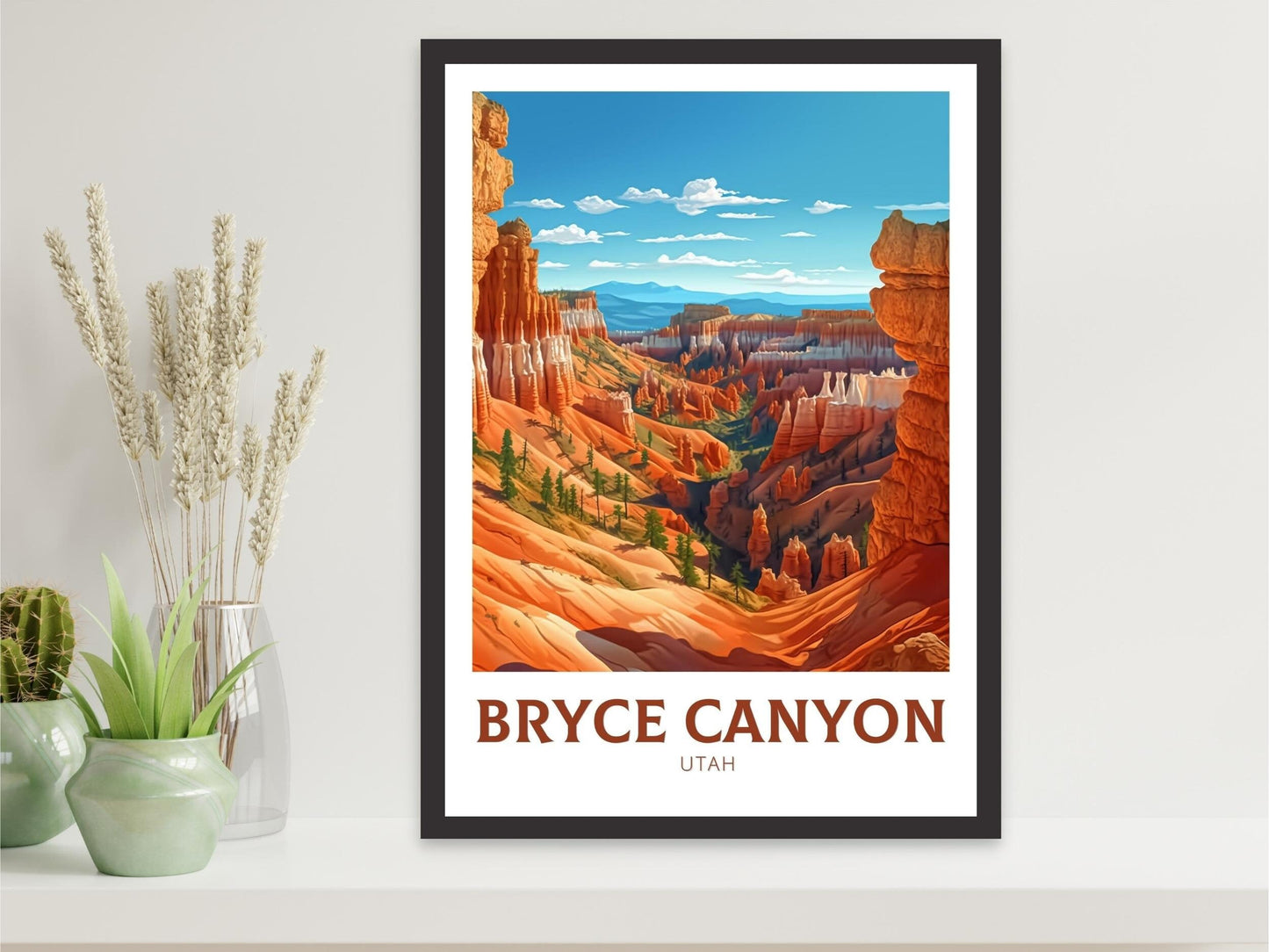 Bryce Canyon Travel Print | Bryce Canyon Utah Poster | Bryce Canyon Illustration | Utah Travel Print | Bryce Canyon Wall Art | ID 326