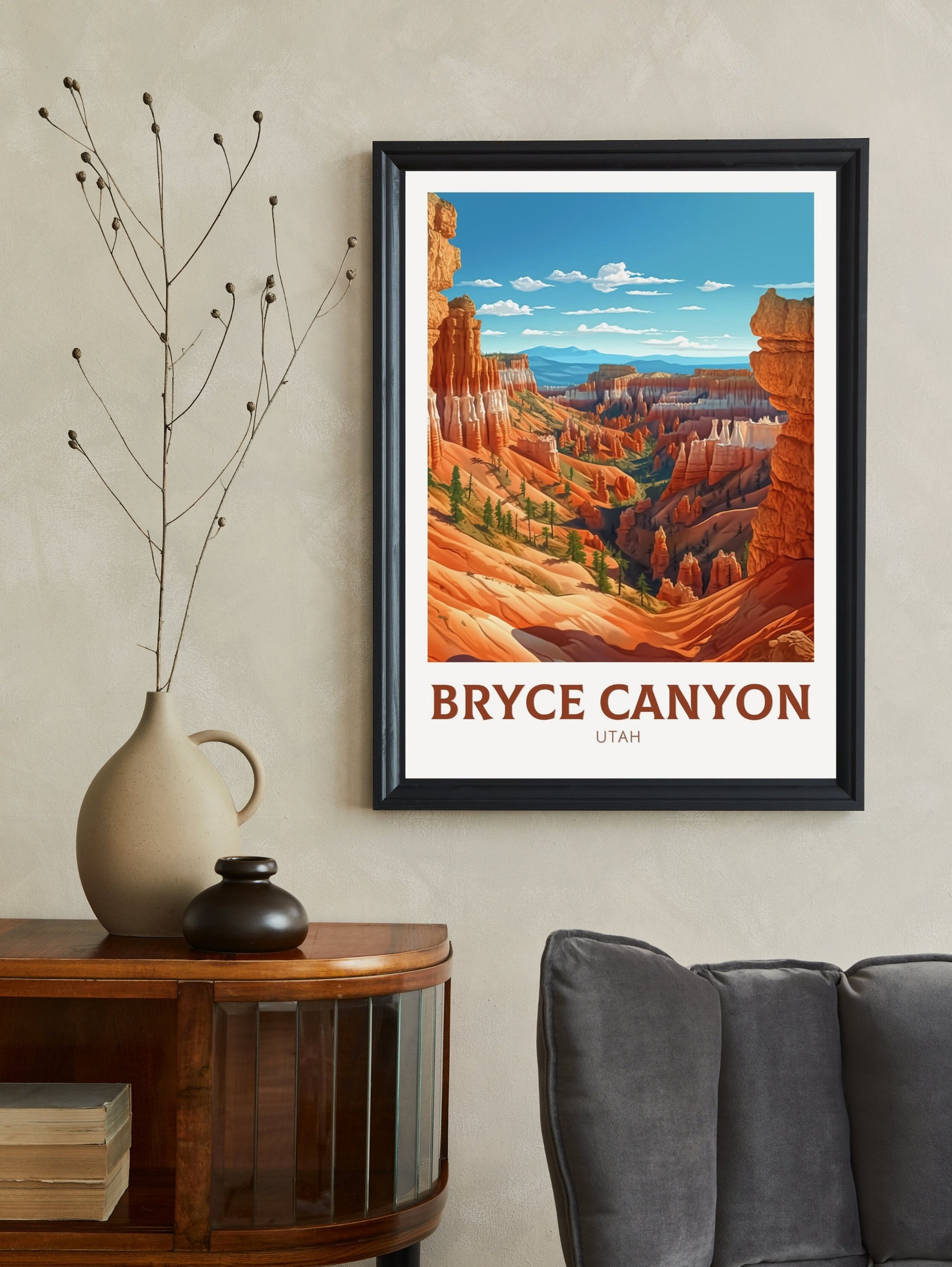 Bryce Canyon Travel Print | Bryce Canyon Utah Poster | Bryce Canyon Illustration | Utah Travel Print | Bryce Canyon Wall Art | ID 326