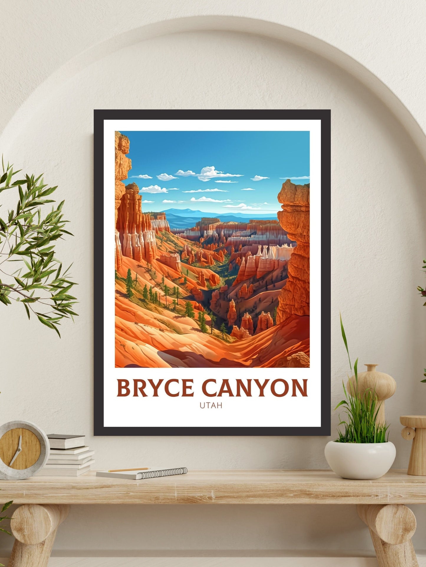 Bryce Canyon Travel Print | Bryce Canyon Utah Poster | Bryce Canyon Illustration | Utah Travel Print | Bryce Canyon Wall Art | ID 326