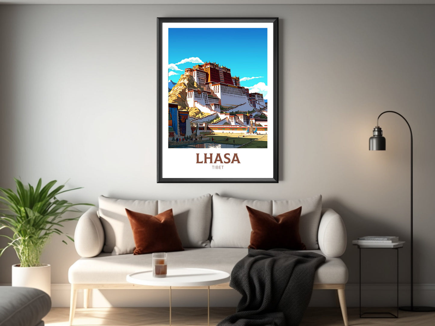 Lhasa Travel Poster | Lhasa Illustration | Lhasa Wall Art | Lhasa Poster | Housewarming Gift | Lhasa Print | Potala Palace Print | ID 387