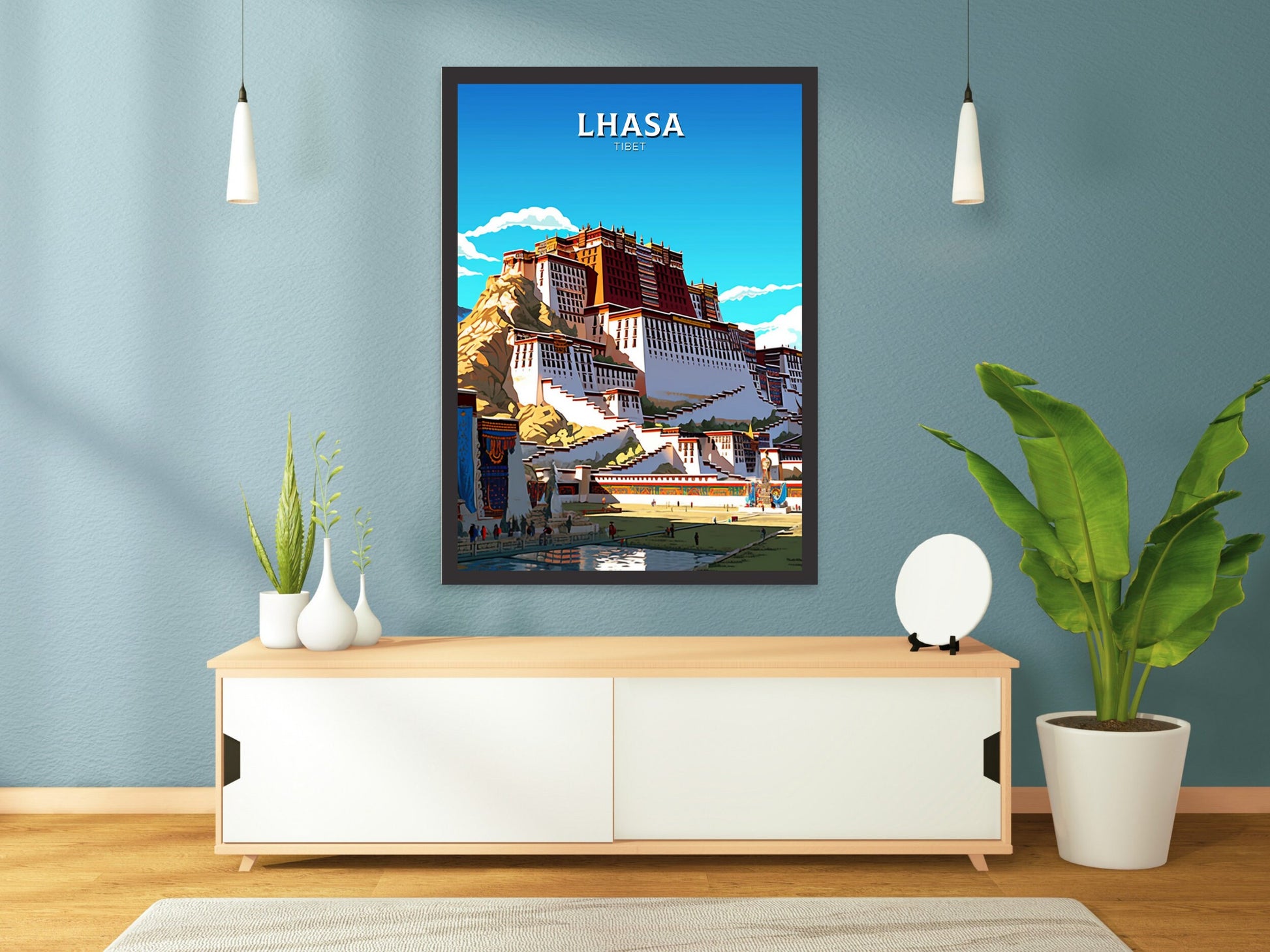 Lhasa Travel Poster | Lhasa Illustration | Lhasa Wall Art | Lhasa Poster | Housewarming Gift | Lhasa Print | Potala Palace Print | ID 386