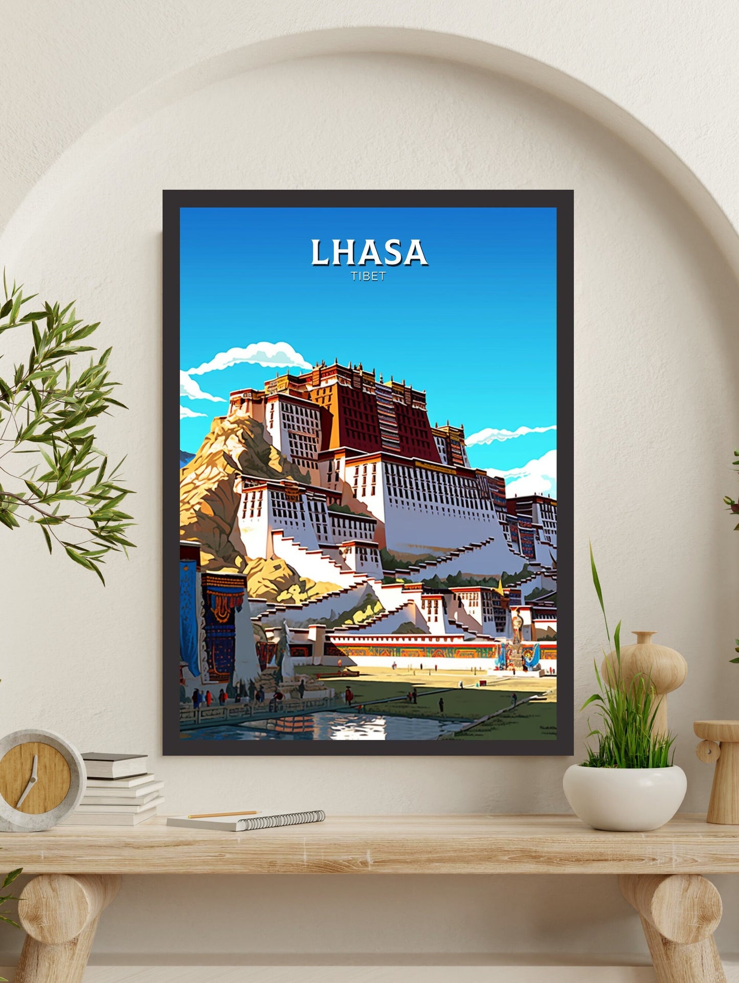 Lhasa Travel Poster | Lhasa Illustration | Lhasa Wall Art | Lhasa Poster | Housewarming Gift | Lhasa Print | Potala Palace Print | ID 386