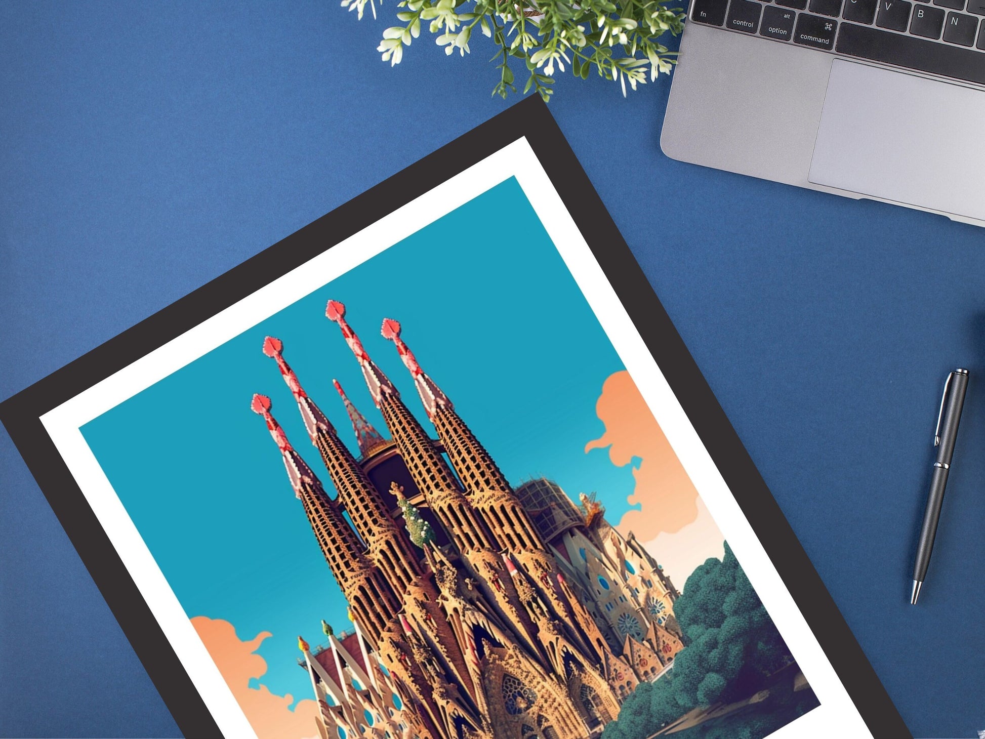 Barcelona Poster | Barcelona Travel Print | La Sagrada Familia Illustration | Barcelona Wall Art | Spain Print | Barcelona Print | ID 328