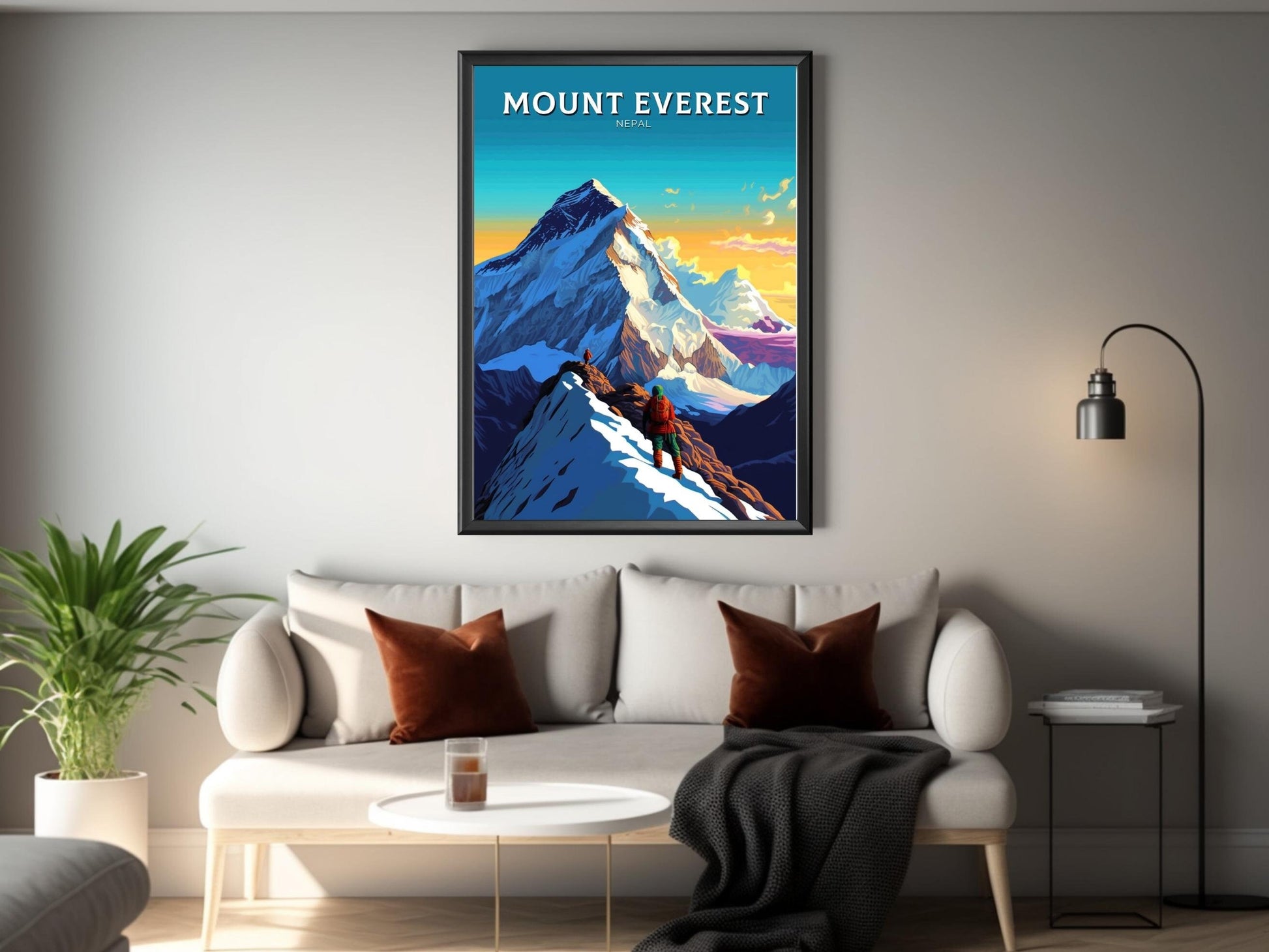 Mount Everest Poster | Mount Everest Illustration | Mount Everest Print | Mount Everest Wall Art | TMount Everest Travel Print | ID 329