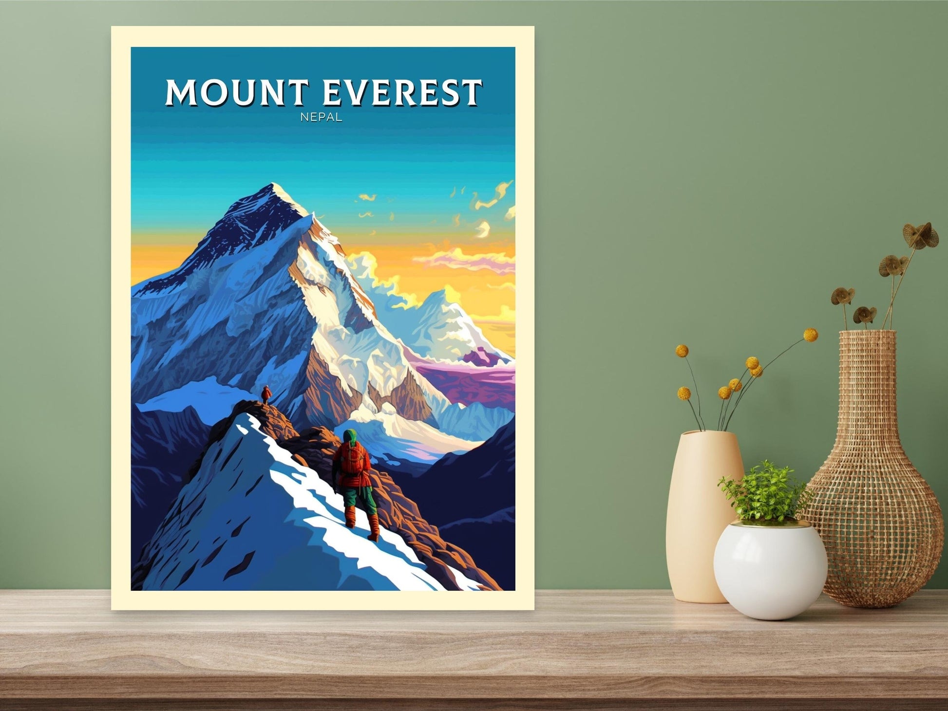 Mount Everest Poster | Mount Everest Illustration | Mount Everest Print | Mount Everest Wall Art | TMount Everest Travel Print | ID 329