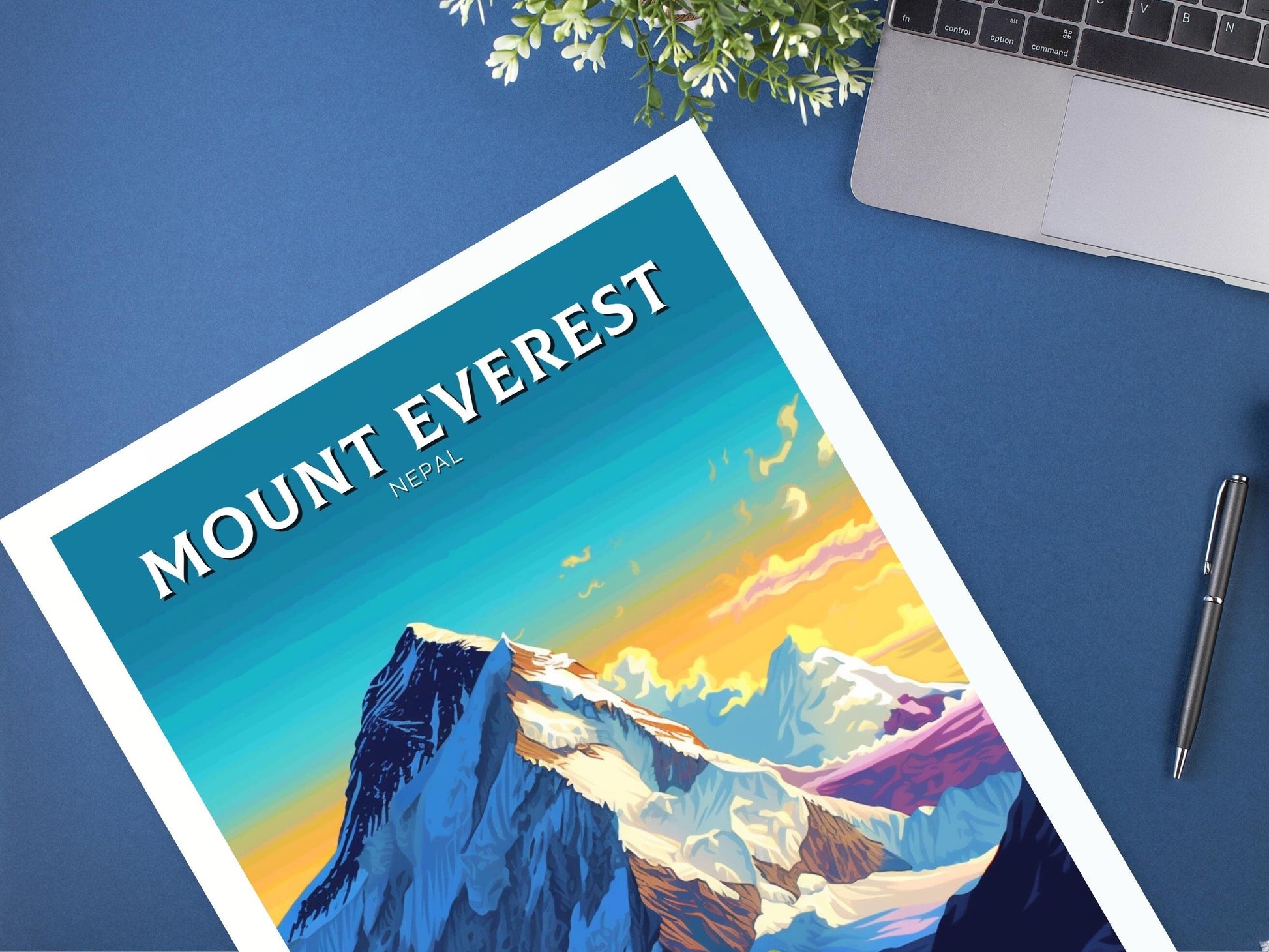 Mount Everest Poster | Mount Everest Illustration | Mount Everest Print | Mount Everest Wall Art | TMount Everest Travel Print | ID 329