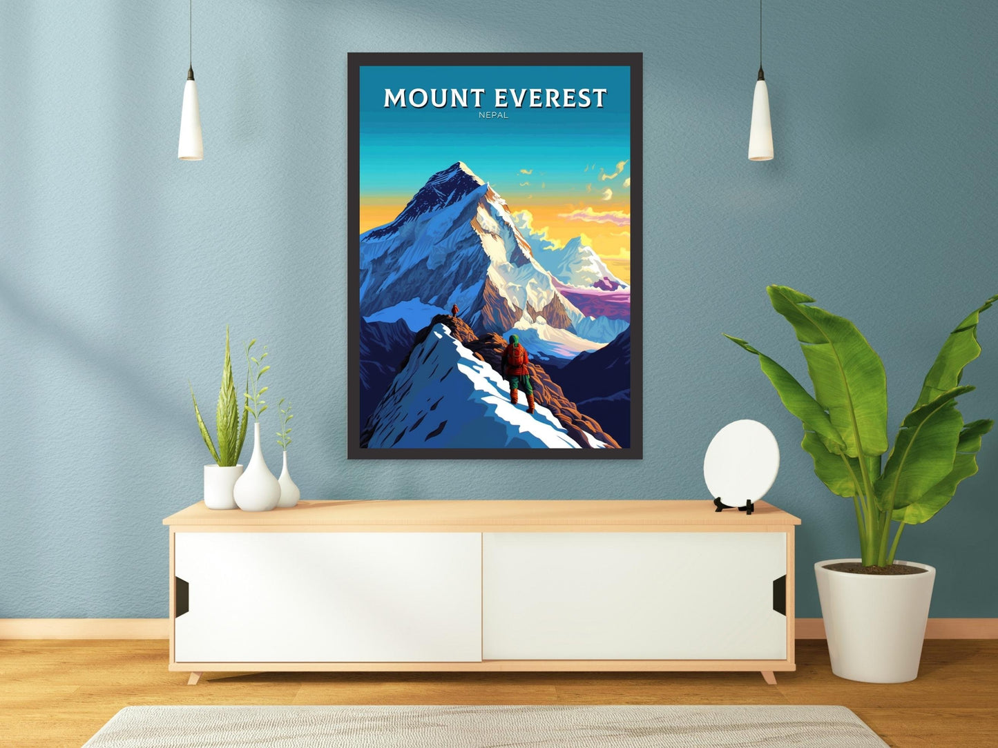 Mount Everest Poster | Mount Everest Illustration | Mount Everest Print | Mount Everest Wall Art | TMount Everest Travel Print | ID 329