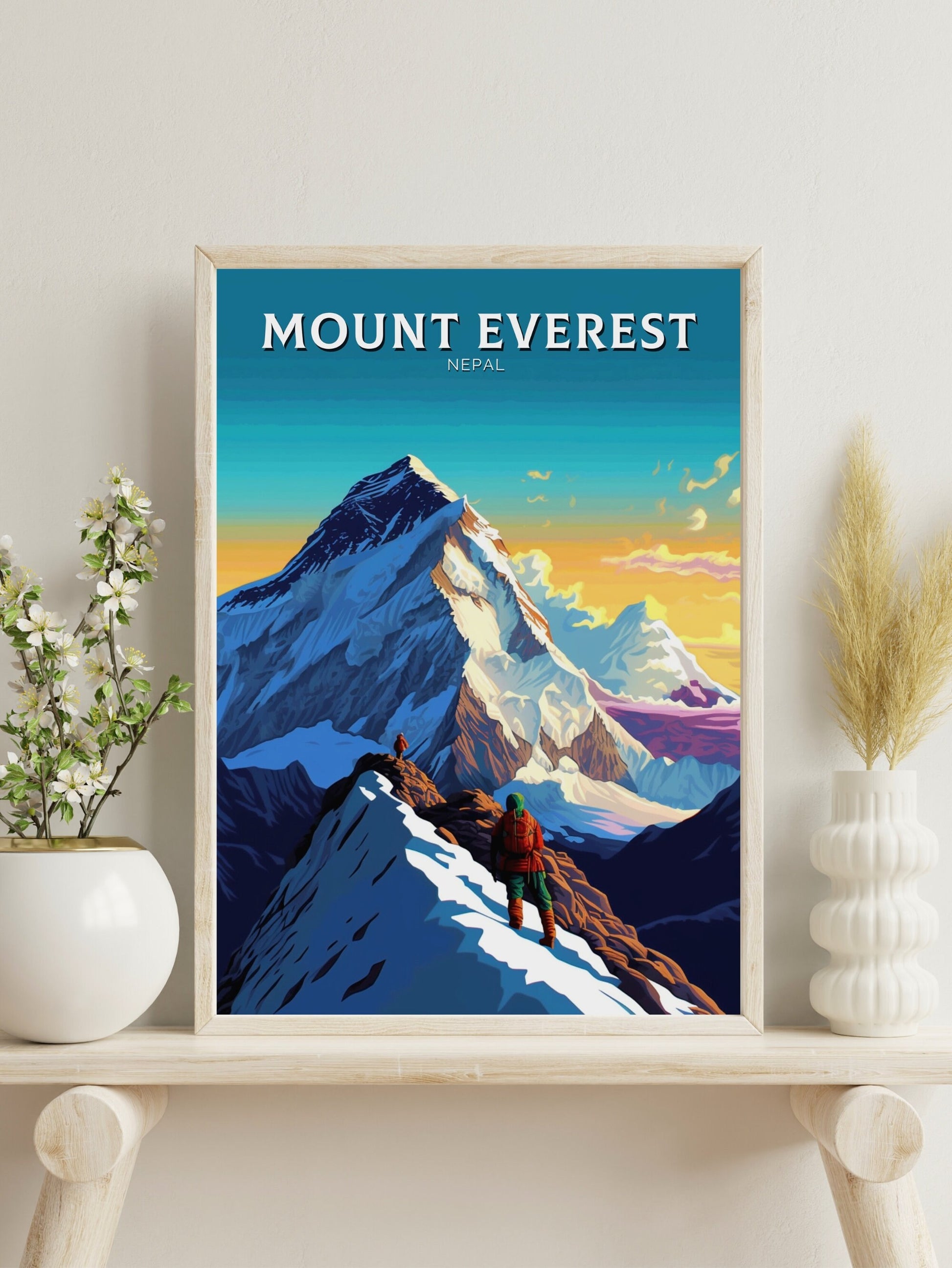 Mount Everest Poster | Mount Everest Illustration | Mount Everest Print | Mount Everest Wall Art | TMount Everest Travel Print | ID 329