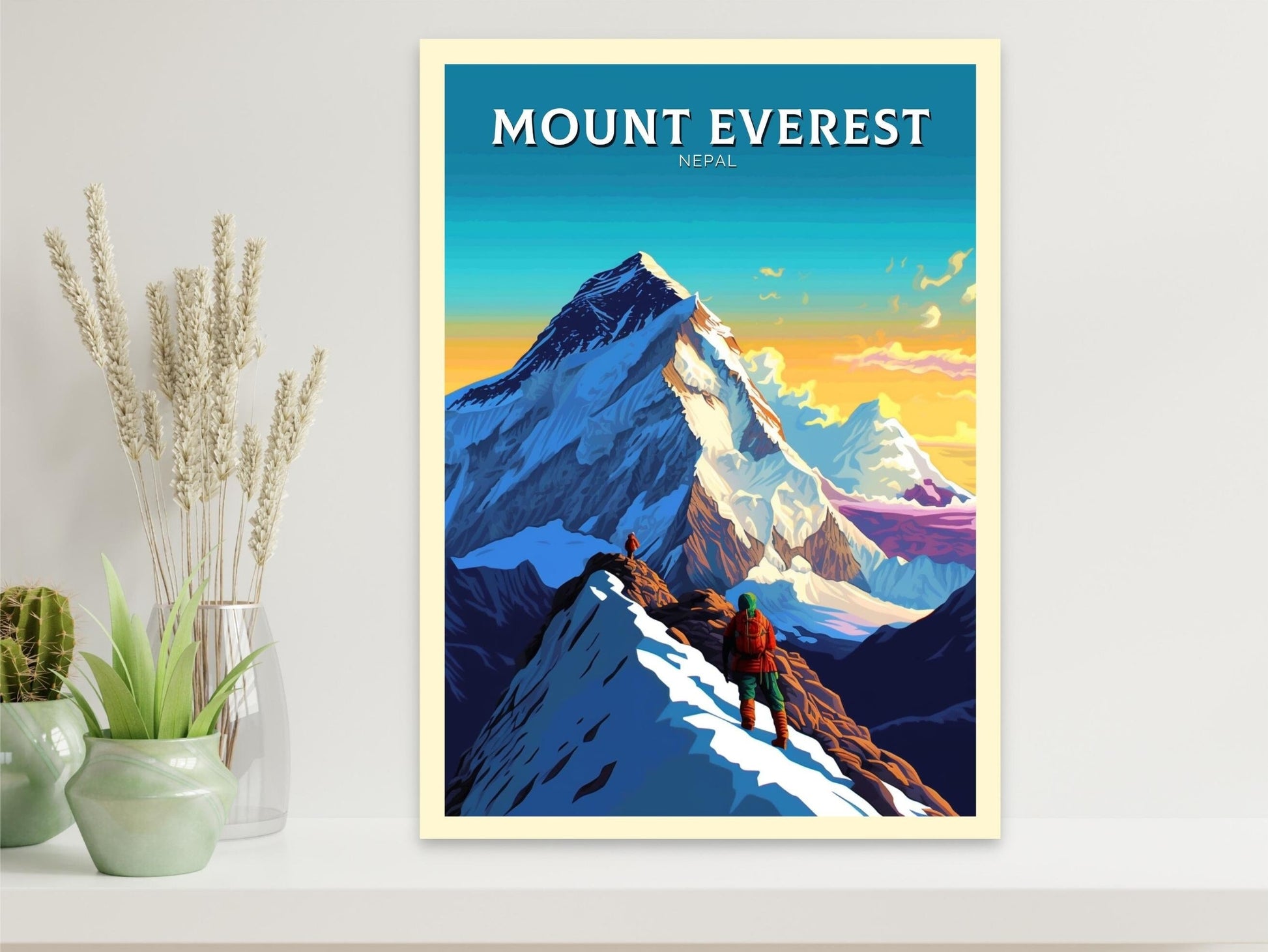 Mount Everest Poster | Mount Everest Illustration | Mount Everest Print | Mount Everest Wall Art | TMount Everest Travel Print | ID 329